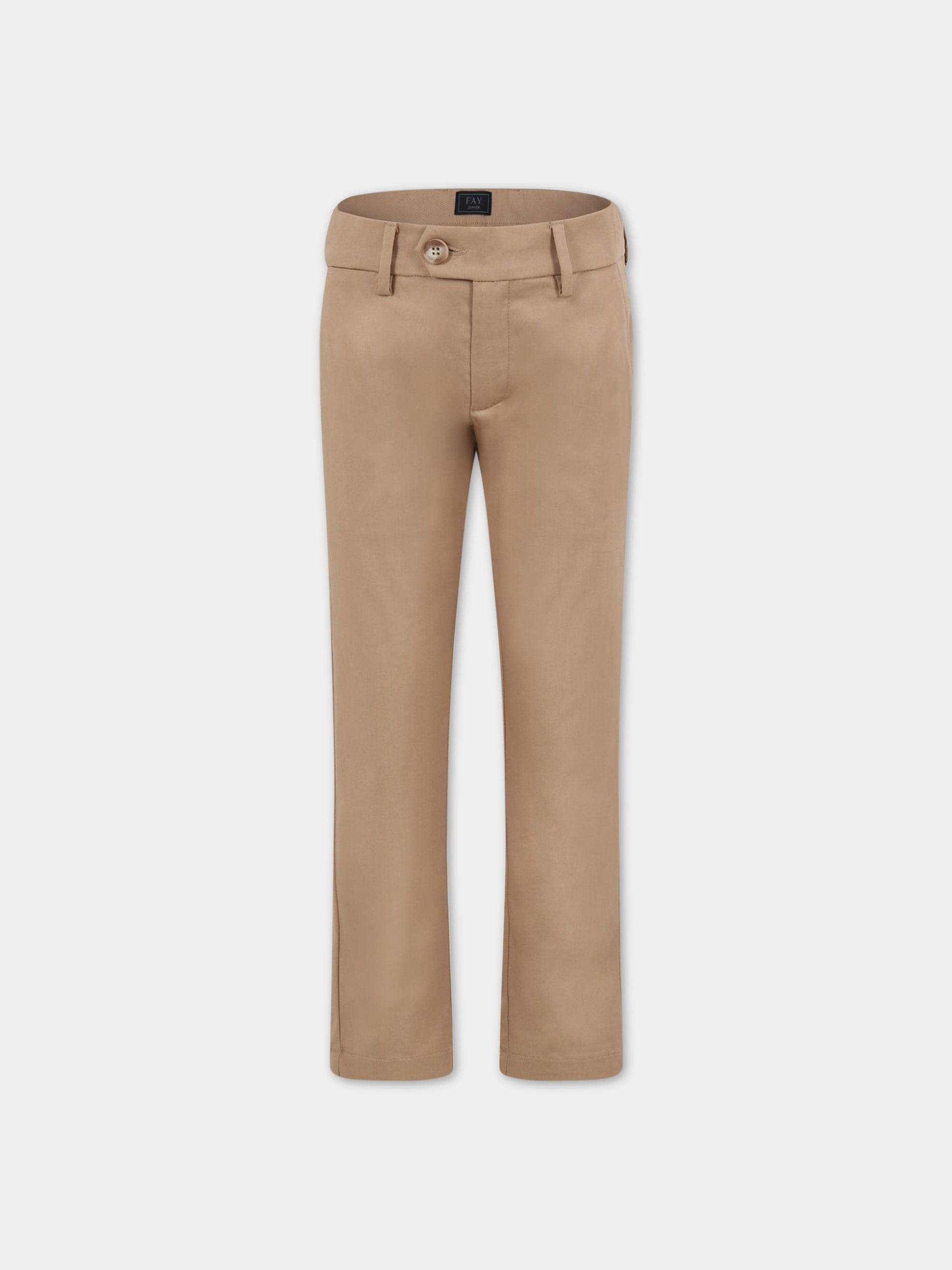 Pantaloni beige per bambino con logo,Fay Kids,FS6P20 G0019 112