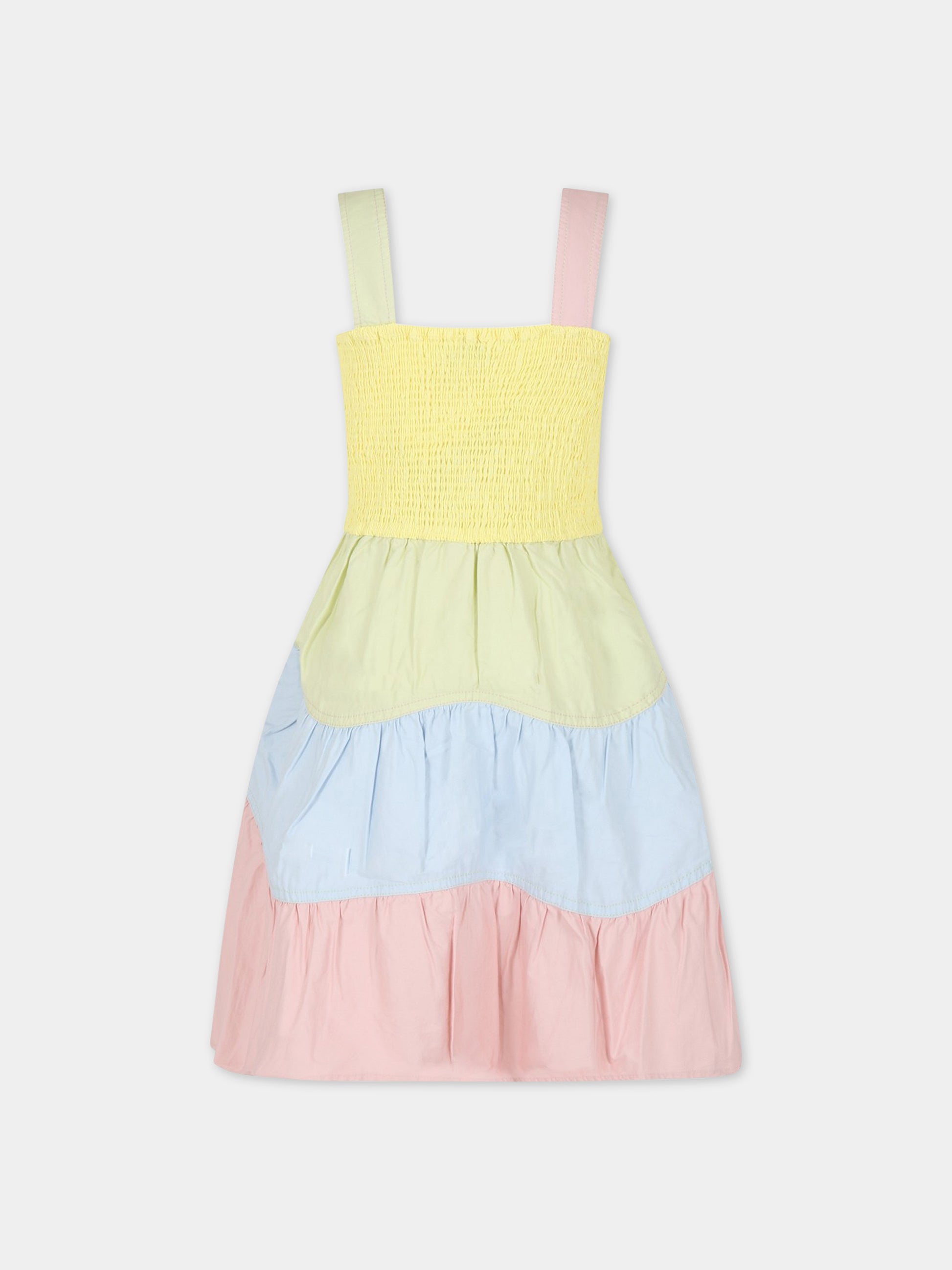 Vestito multicolor per bambina con balze,Stella Mccartney Kids,TS1B62 Z1108 999