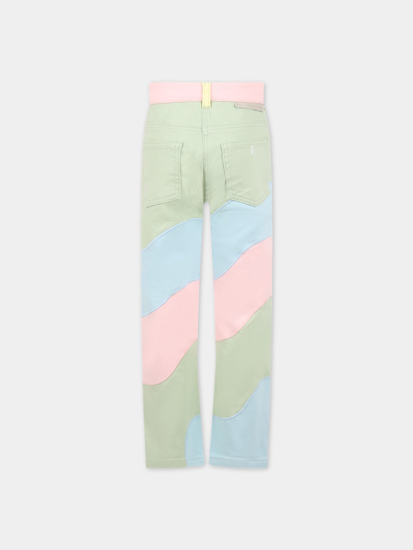 Jeans multicolor per bambina con patch logato,Stella Mccartney Kids,TS6A80 Z0156 999