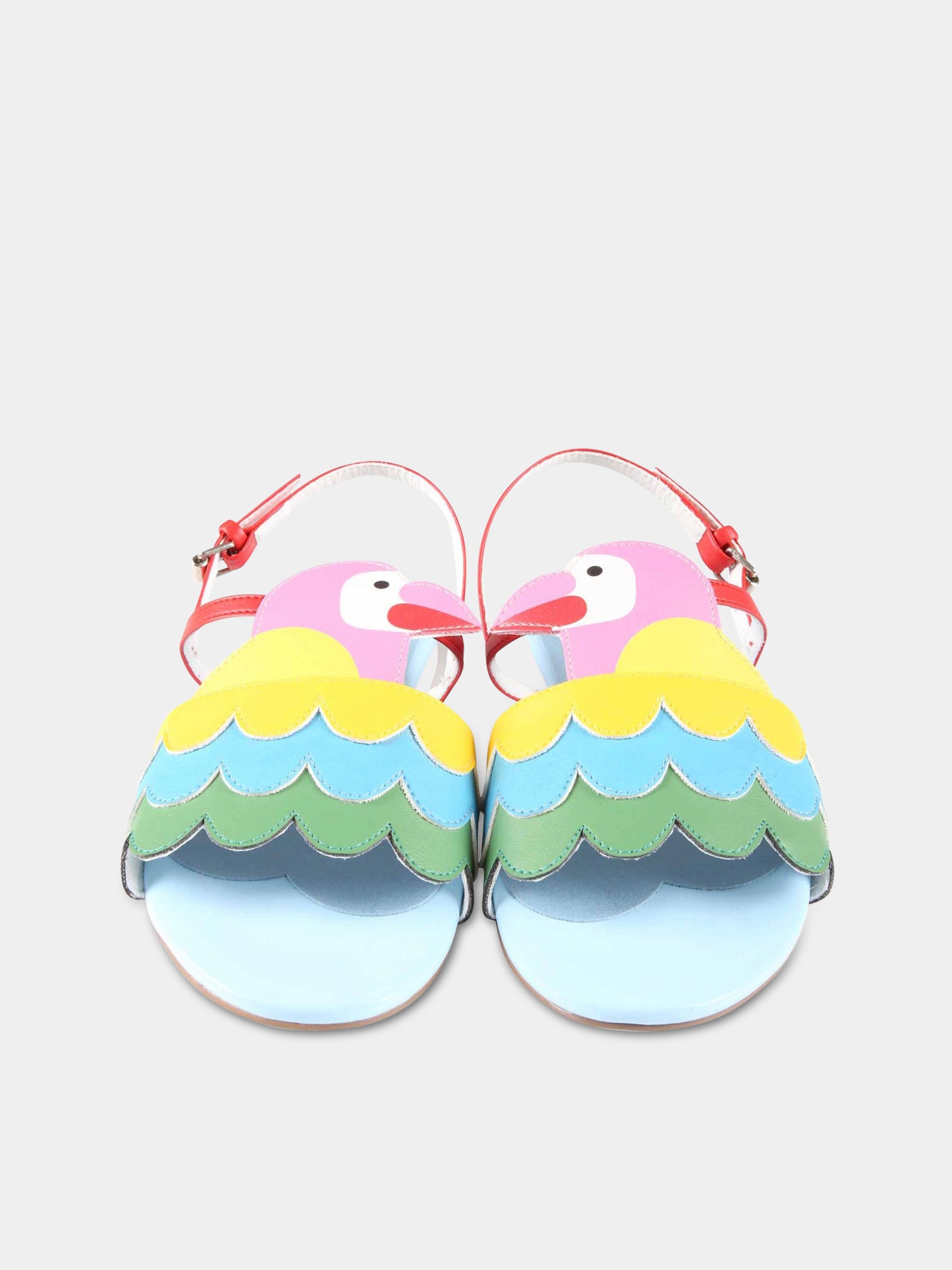 Sandali multicolor per bambina con pappagallo,Stella Mccartney Kids,TS0A86 Z1166 999