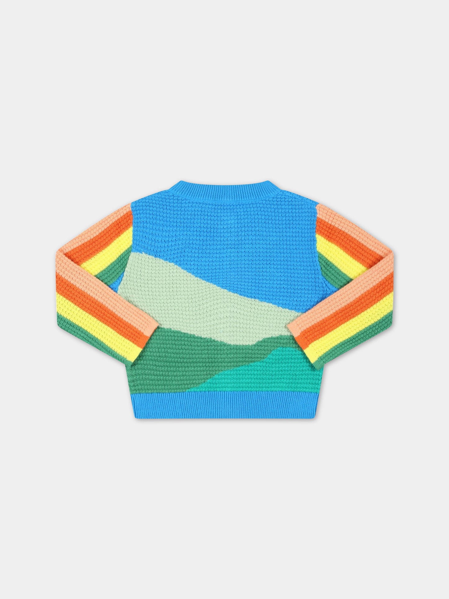 Cardigan multicolor per neonata con sole e nuvola,Stella Mccartney Kids,TS9060 Z1146 999