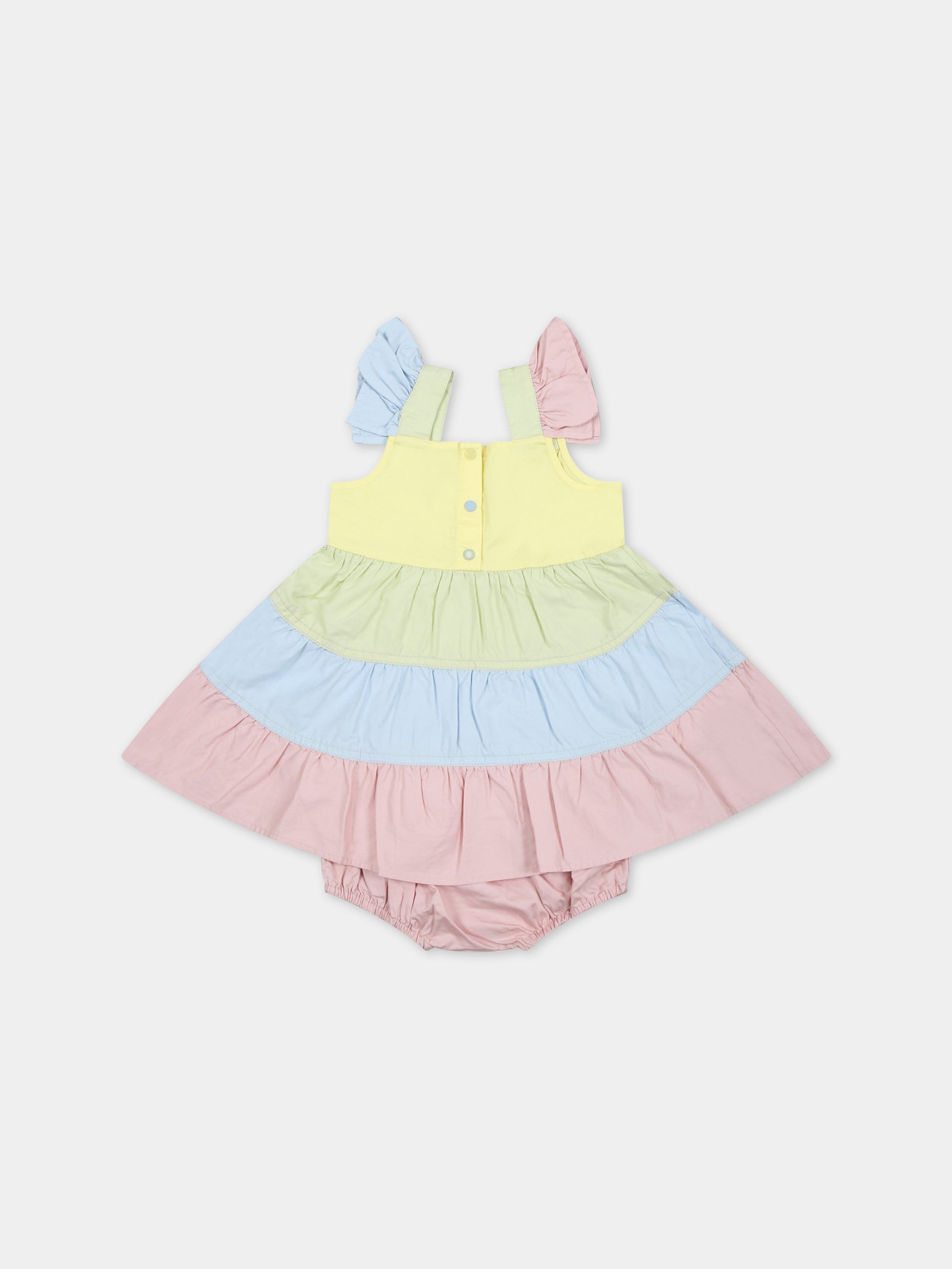 Vestito multicolor per neonata con balze,Stella Mccartney Kids,TS1182 Z1108 999