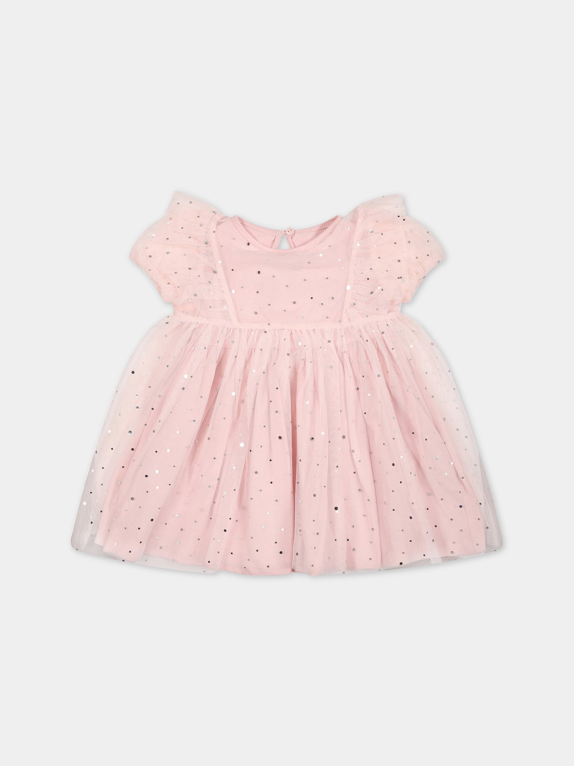 Vestito rosa per neonata con paillettes all-over,Stella Mccartney Kids,TS1311 Z1227 501