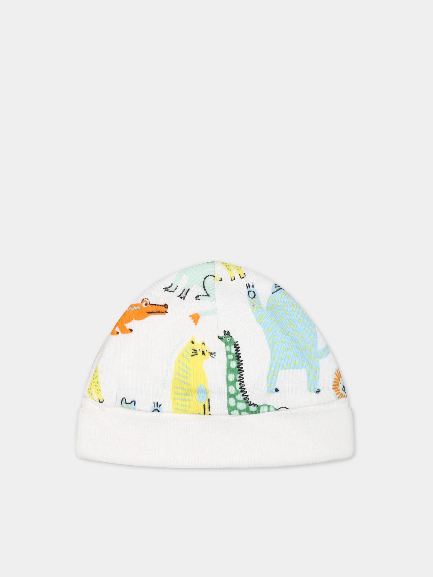 Set bianco per neonato con stampa animali,Stella Mccartney Kids,TSB649 Z1098 100MC
