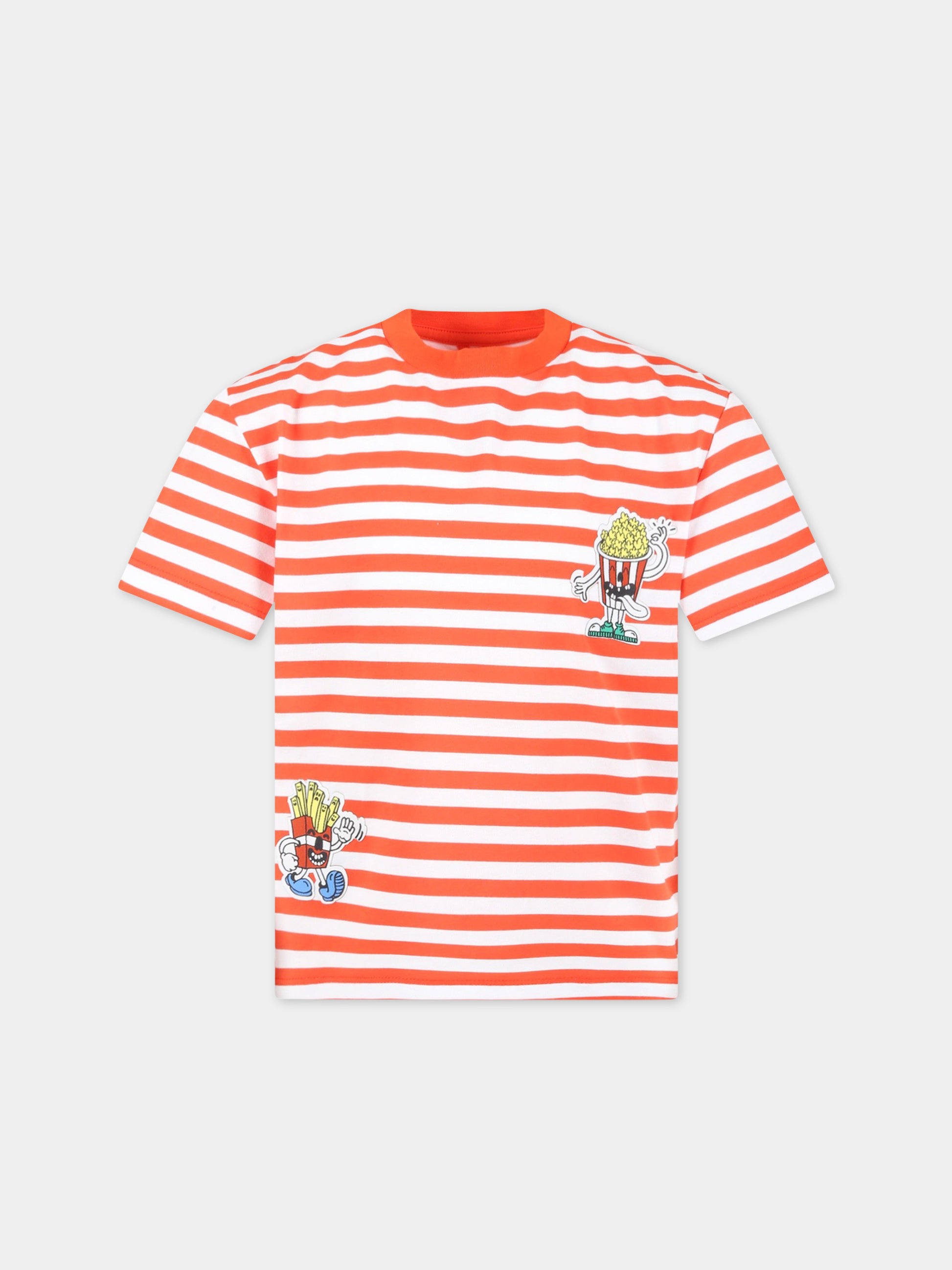 T-shirt multicolor a righe per bambino con patch,Stella Mccartney Kids,TS8Q41 Z0964 999