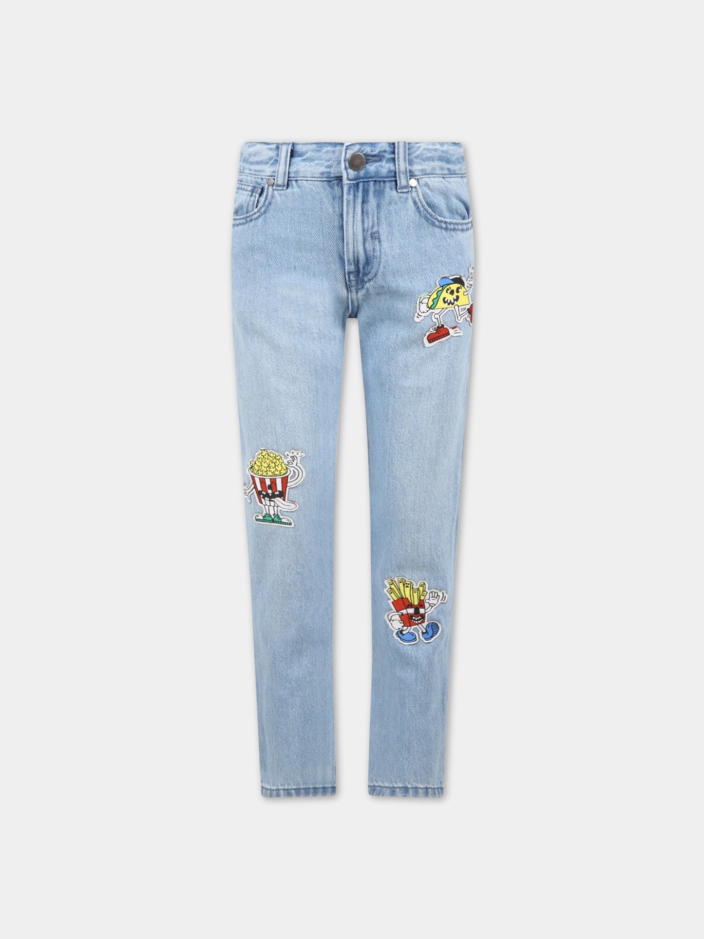 Jeans celesti per bambino con patch colorati,Stella Mccartney Kids,TS6P50 Z0746 613