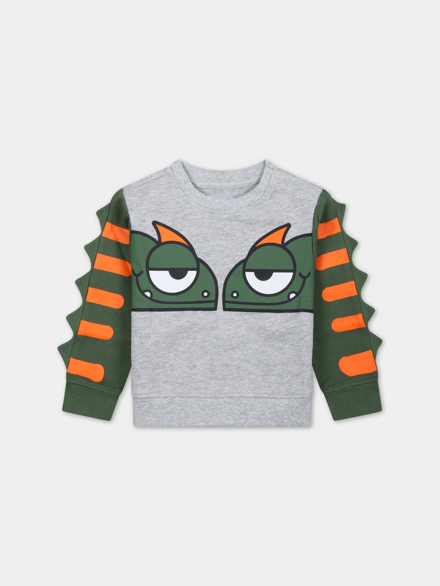 Felpa grigia per neonato con camaleonti,Stella Mccartney Kids,TS4550 Z0499 904