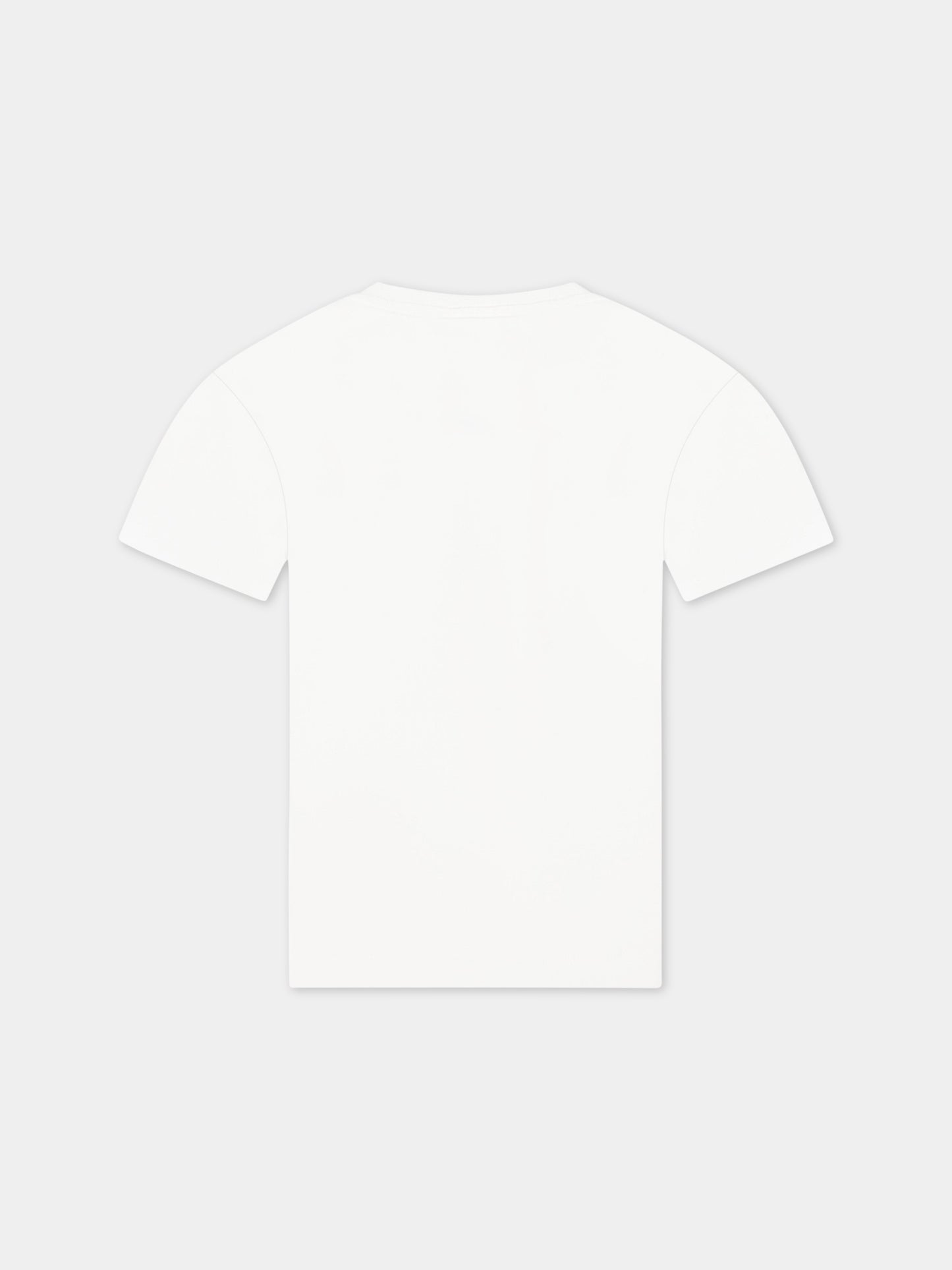 T-shirt bianca per bambina con tigre e logo,Stella Mccartney Kids,TS8D21 Z0434 101