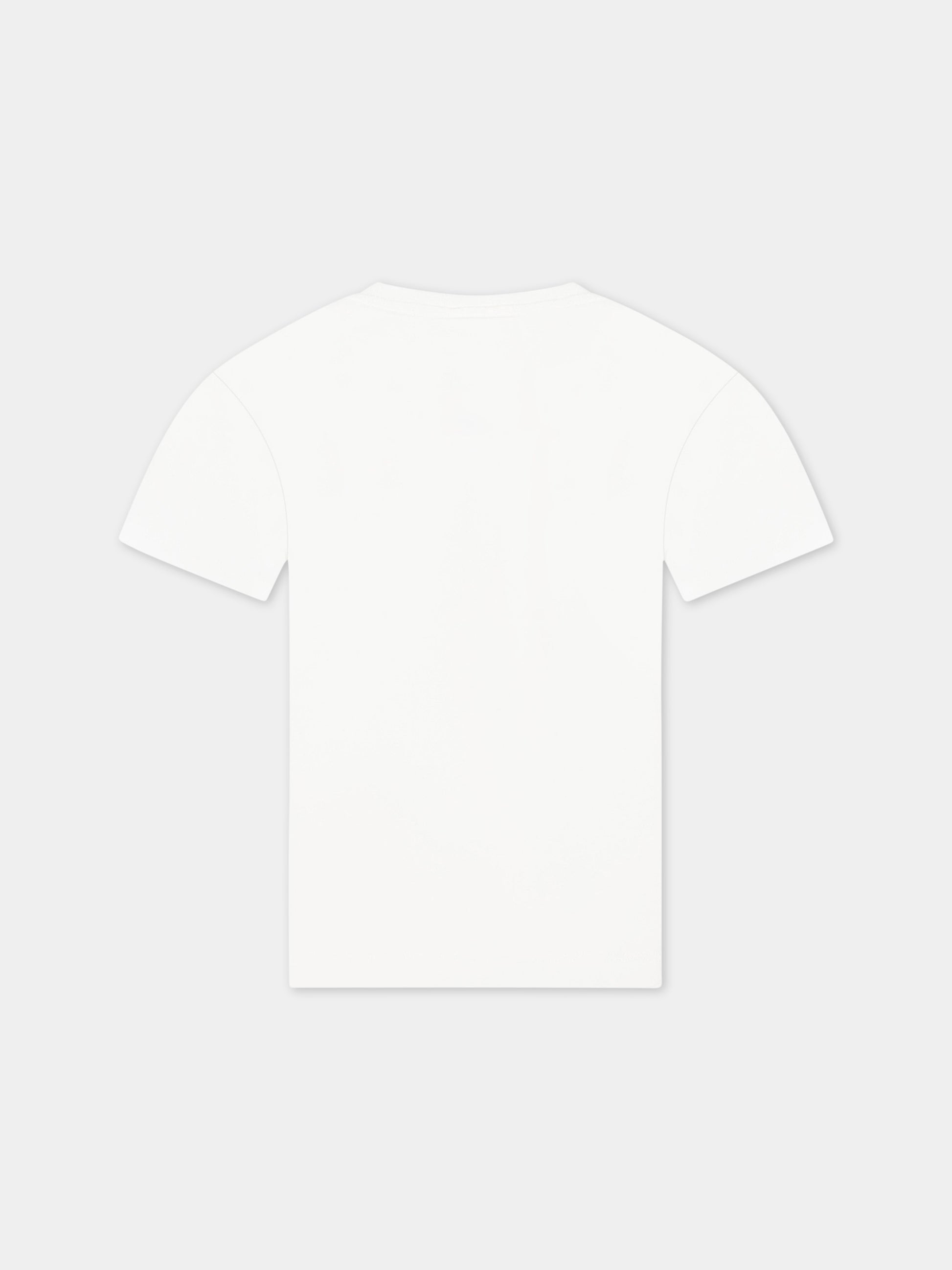 T-shirt bianca per bambina con tigre e logo,Stella Mccartney Kids,TS8D21 Z0434 101