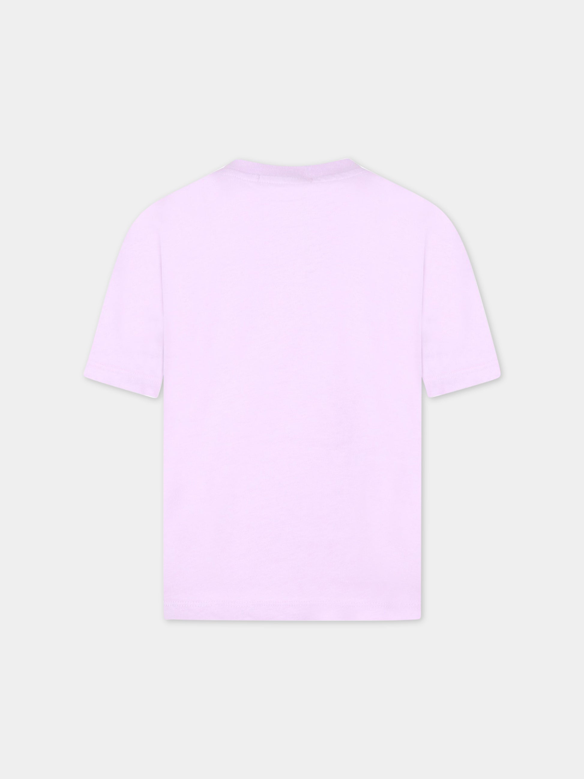 T-shirt viola per bambini con logo multicolor,Msgm Kids,MS029319 071