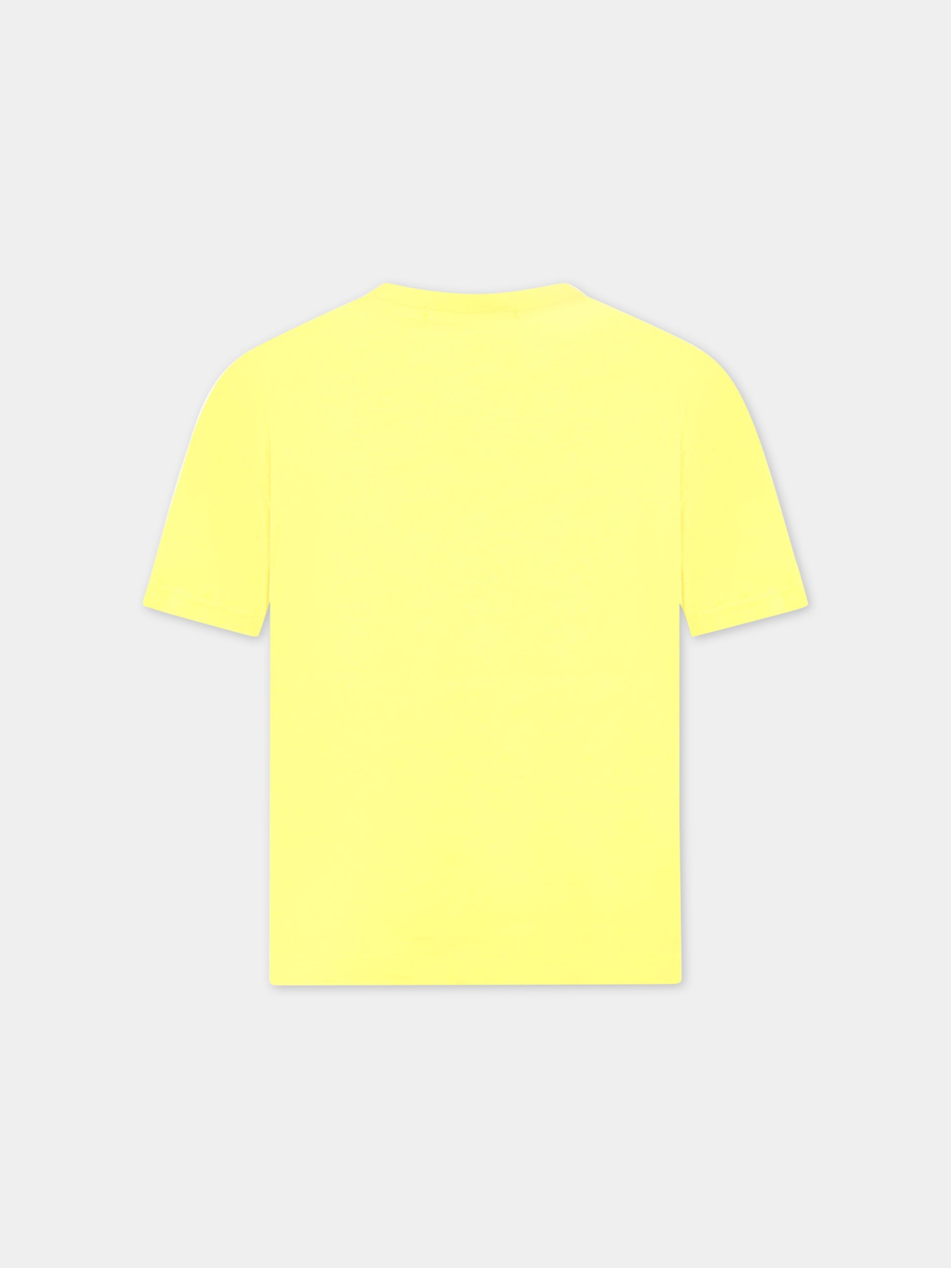 T-shirt gialla per bambini con logo multicolor,Msgm Kids,MS029319 020