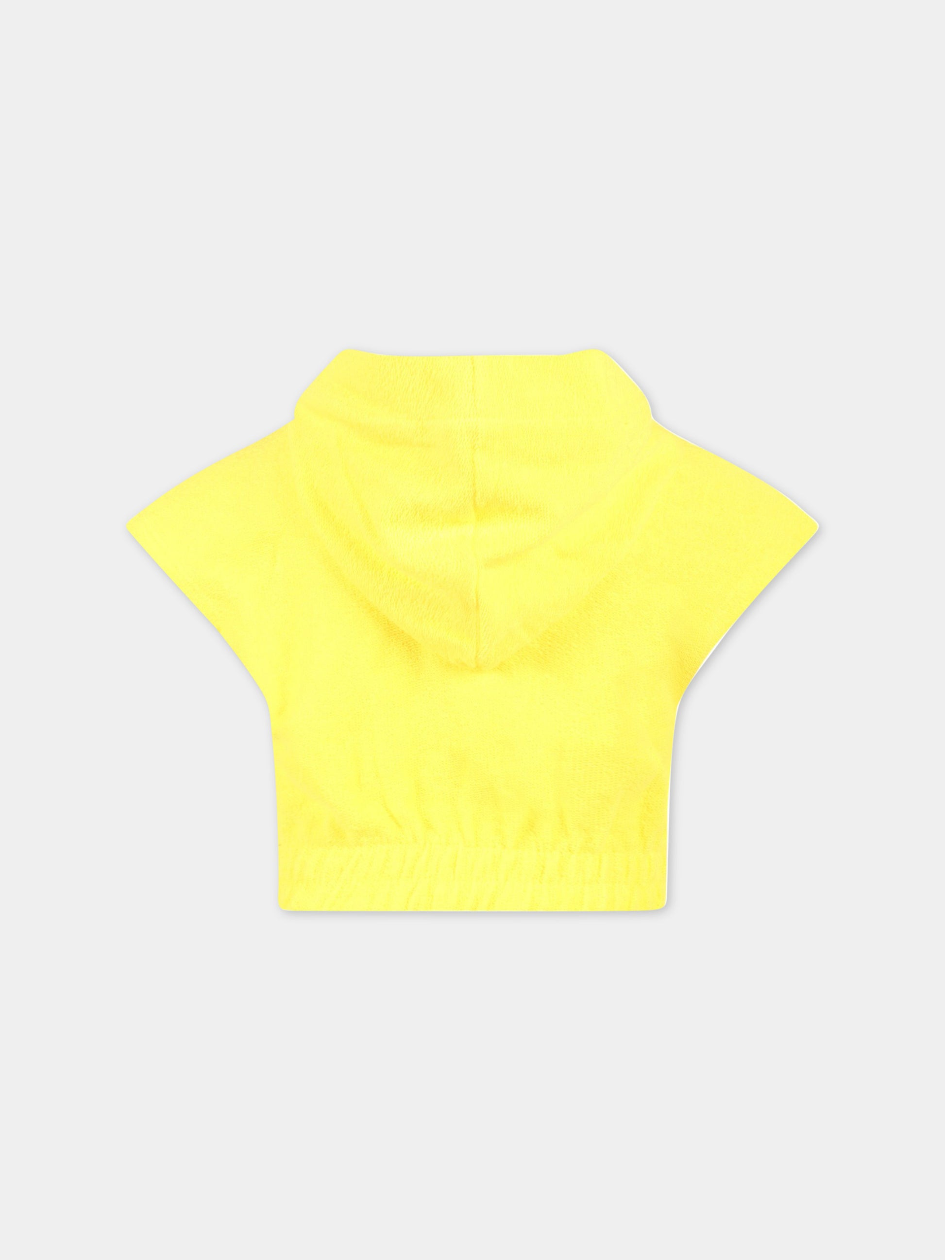 Felpa gialla per bambina con logo multicolor,Msgm Kids,MS029337 020