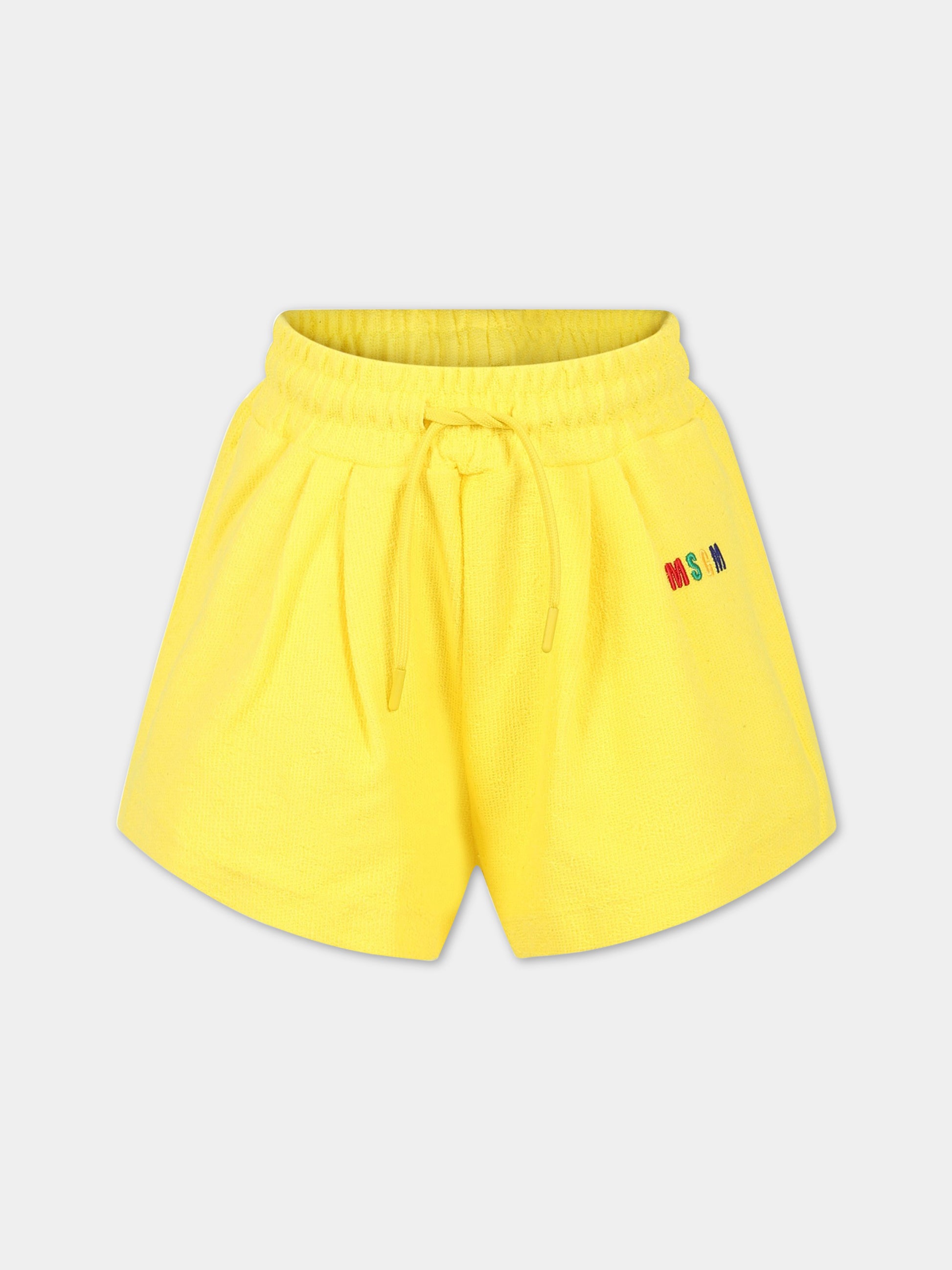 Shorts casual giallo per bambina,Msgm Kids,MS029338 020