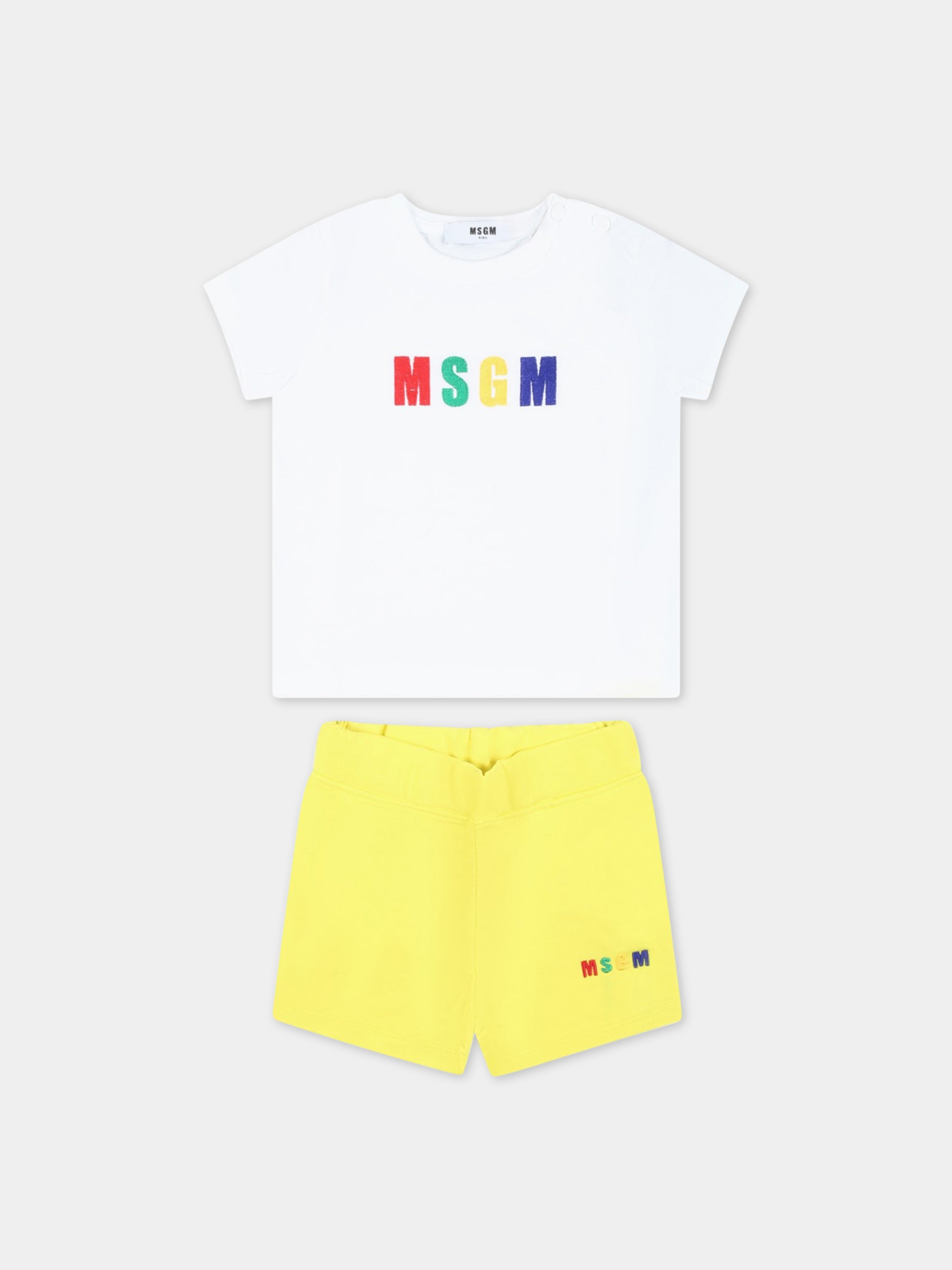 Completo multicolor per neonato con logo colorato,Msgm Kids,MS029361 001/09