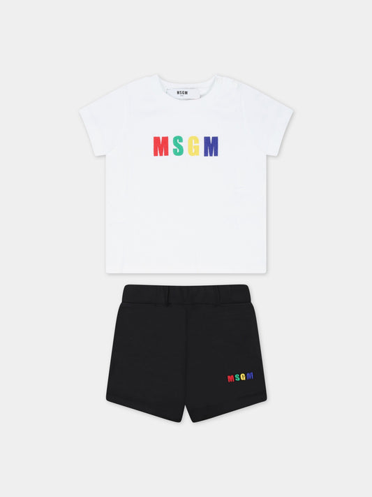 Completo multicolor per neonato con logo colorato,Msgm Kids,MS029361 001/01