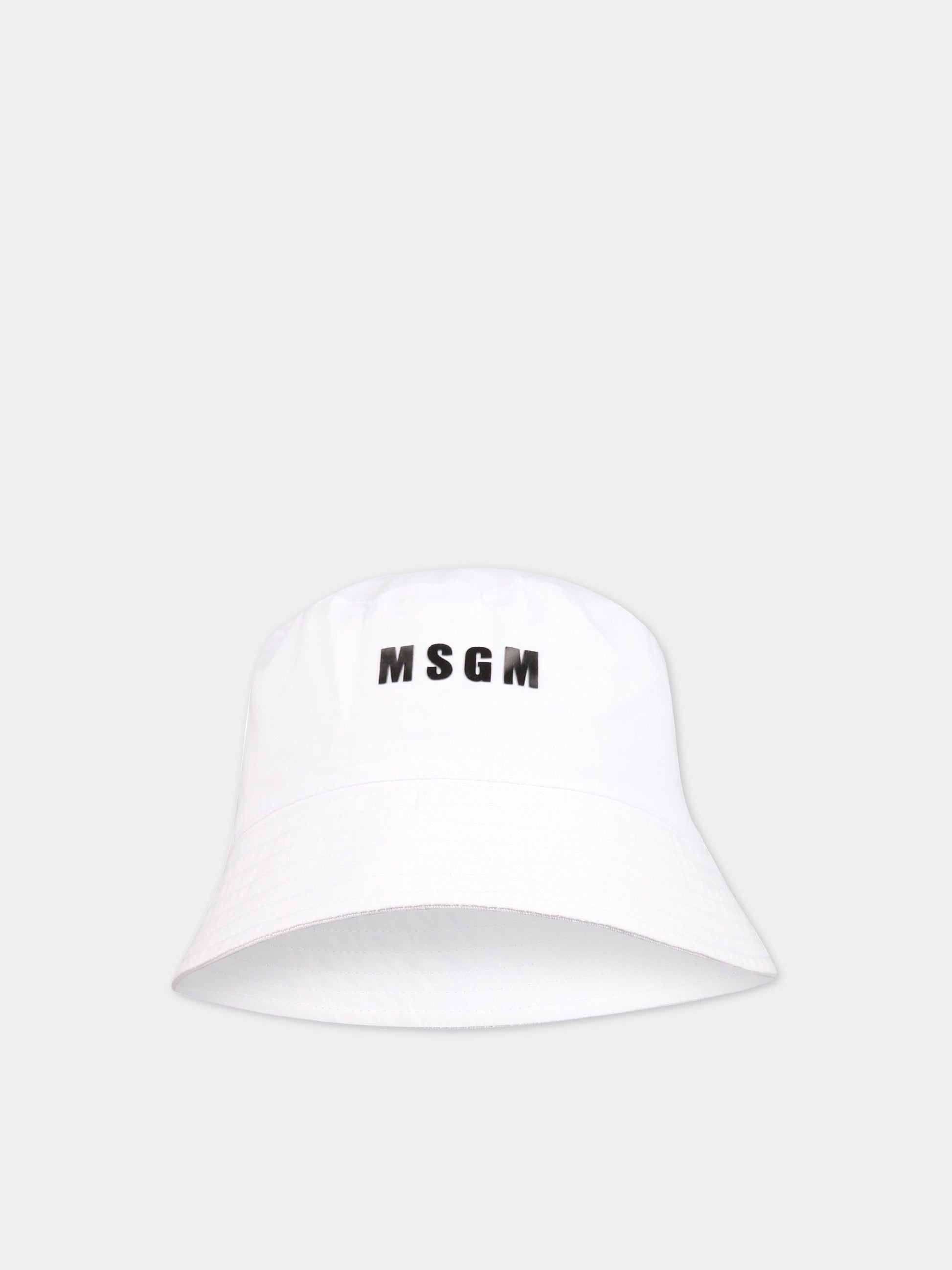 Cloche bianco per bambini con logo,Msgm Kids,MS029390 001