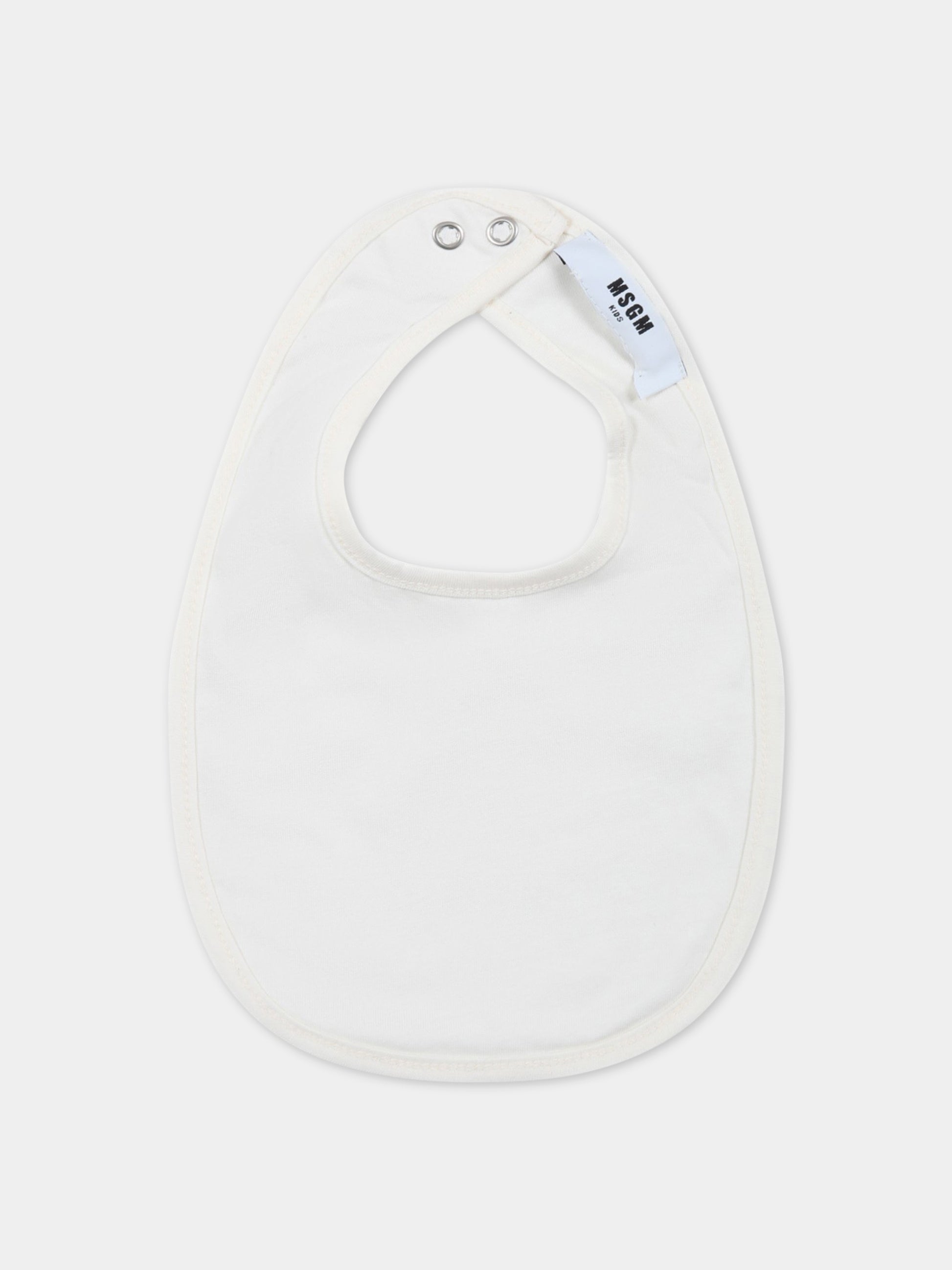 Set bianco per neonati con logo nero,Msgm Kids,MS029364 013