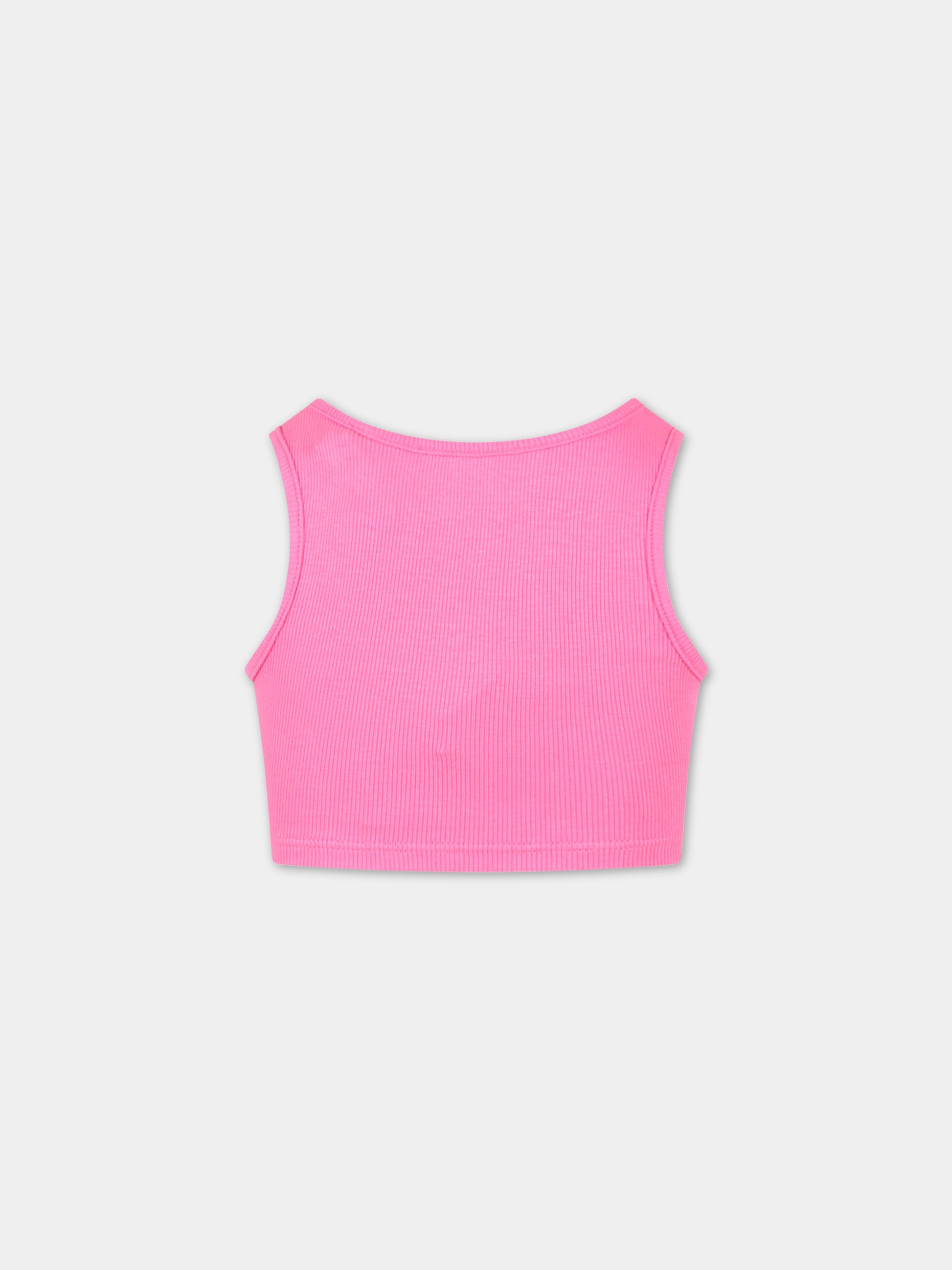 Top fucsia per bambina con logo bianco,Off White,OGAD002S23JER0013201