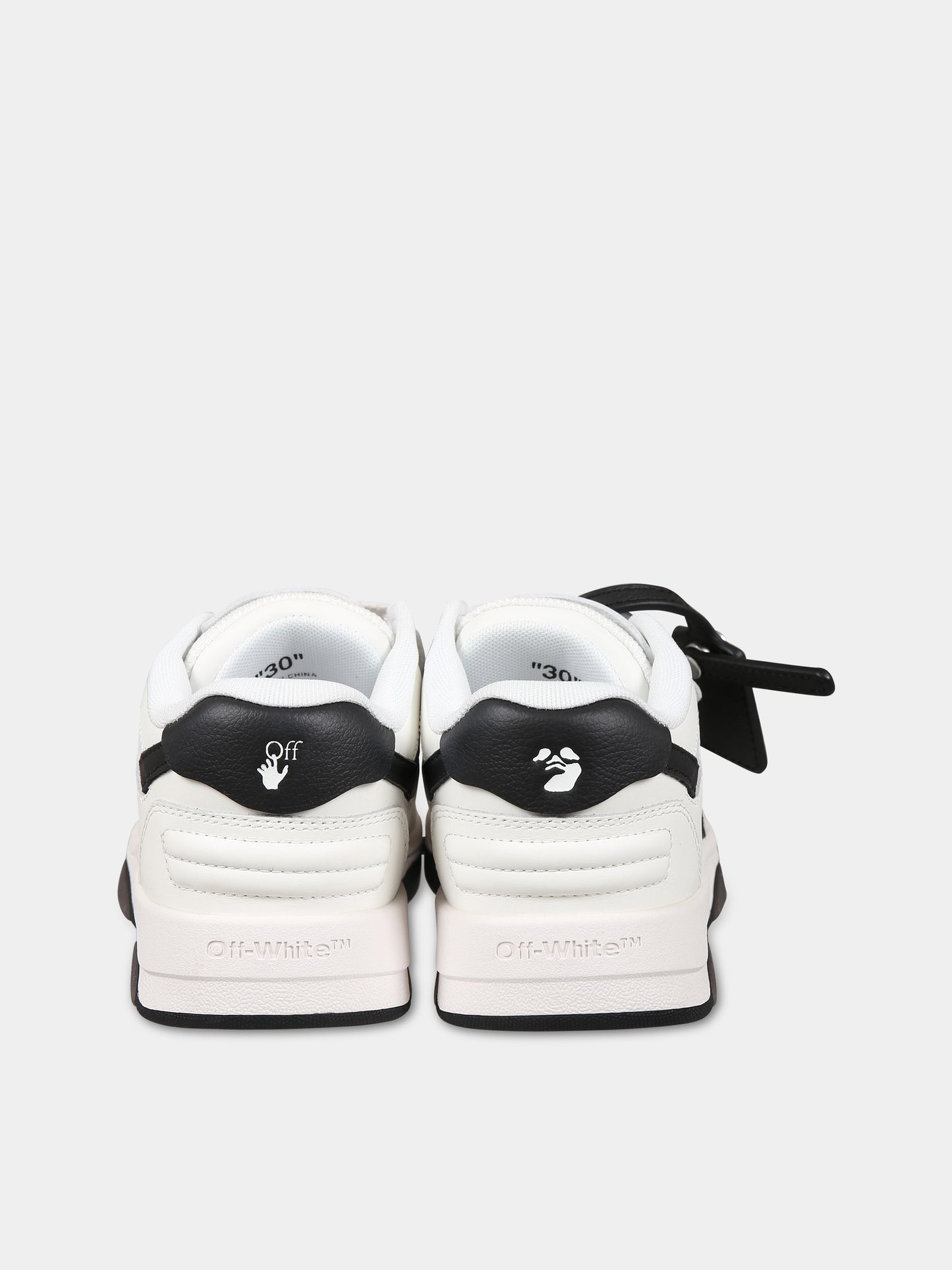 Sneakers bianco per bambino con iconica freccia,Off White,OBIA008S23LEA0010110