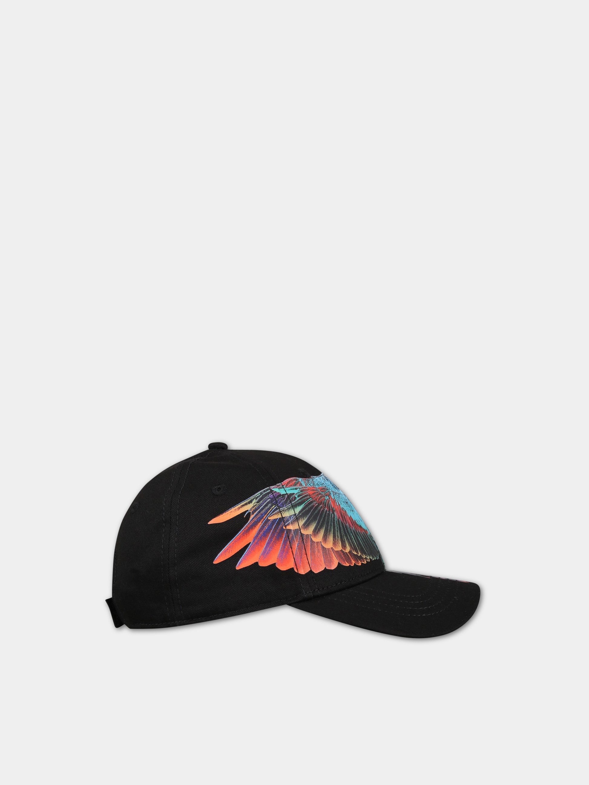Cappello nero per bambino con iconica stampa,Marcelo Burlon Kids,CBLB001S23FAB0021025