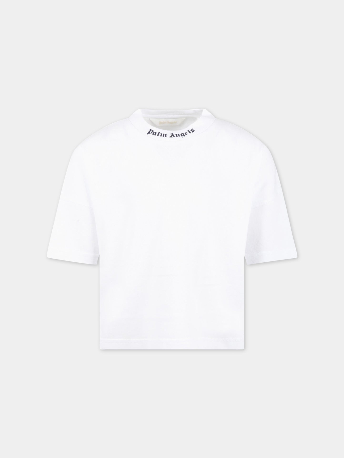 T-shirt bianca per bambino con logo blu,Palm Angels,PBAA002C99JER0010146