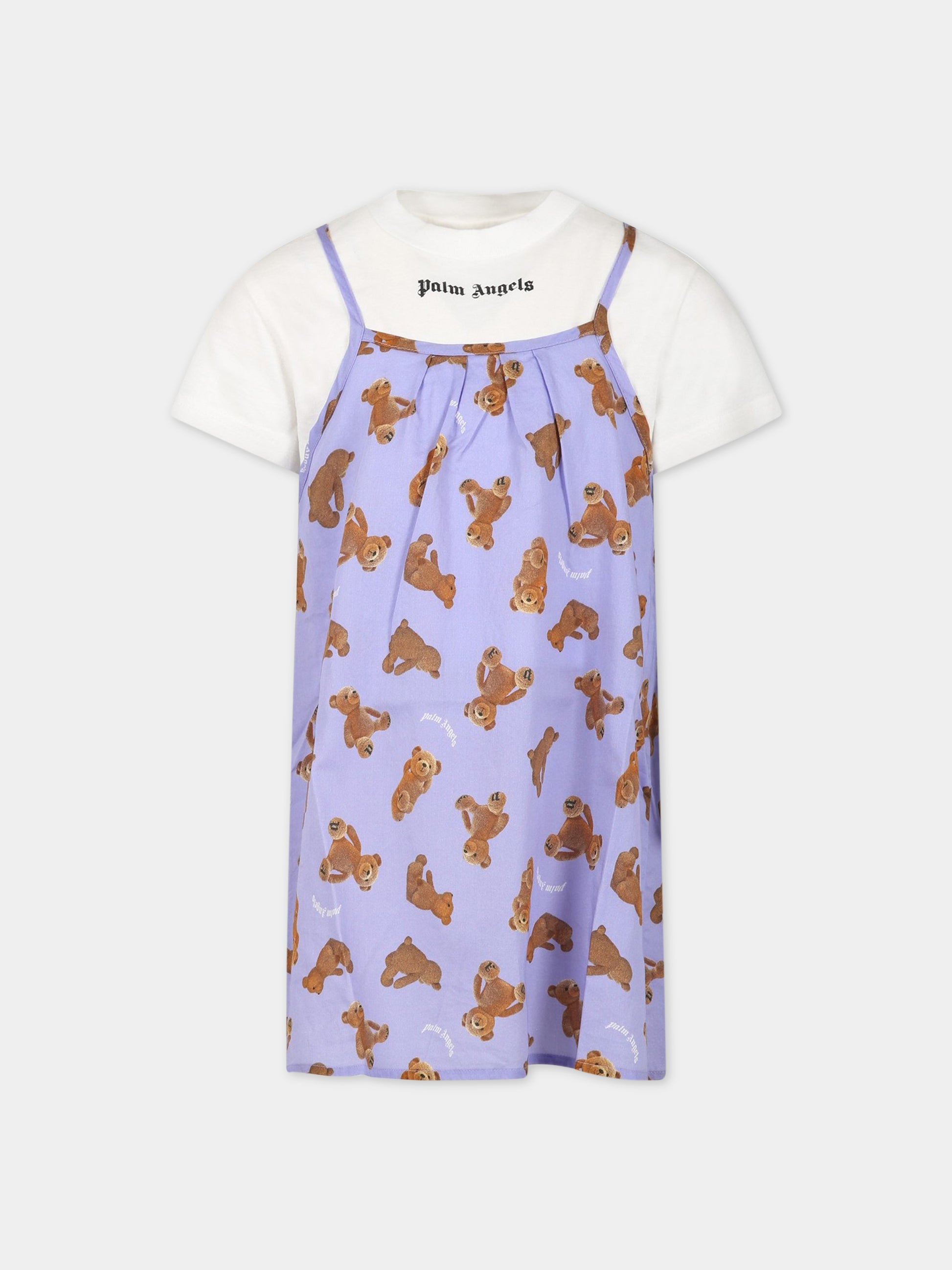 Completo multicolor per bambina con logo e stampa,Palm Angels,PGDB020S23FAB0010136