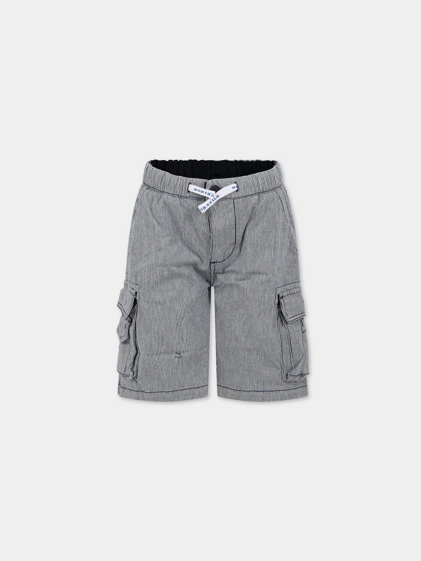 Shorts multicolor per bambino con logo,North Sails,775376 000 C001