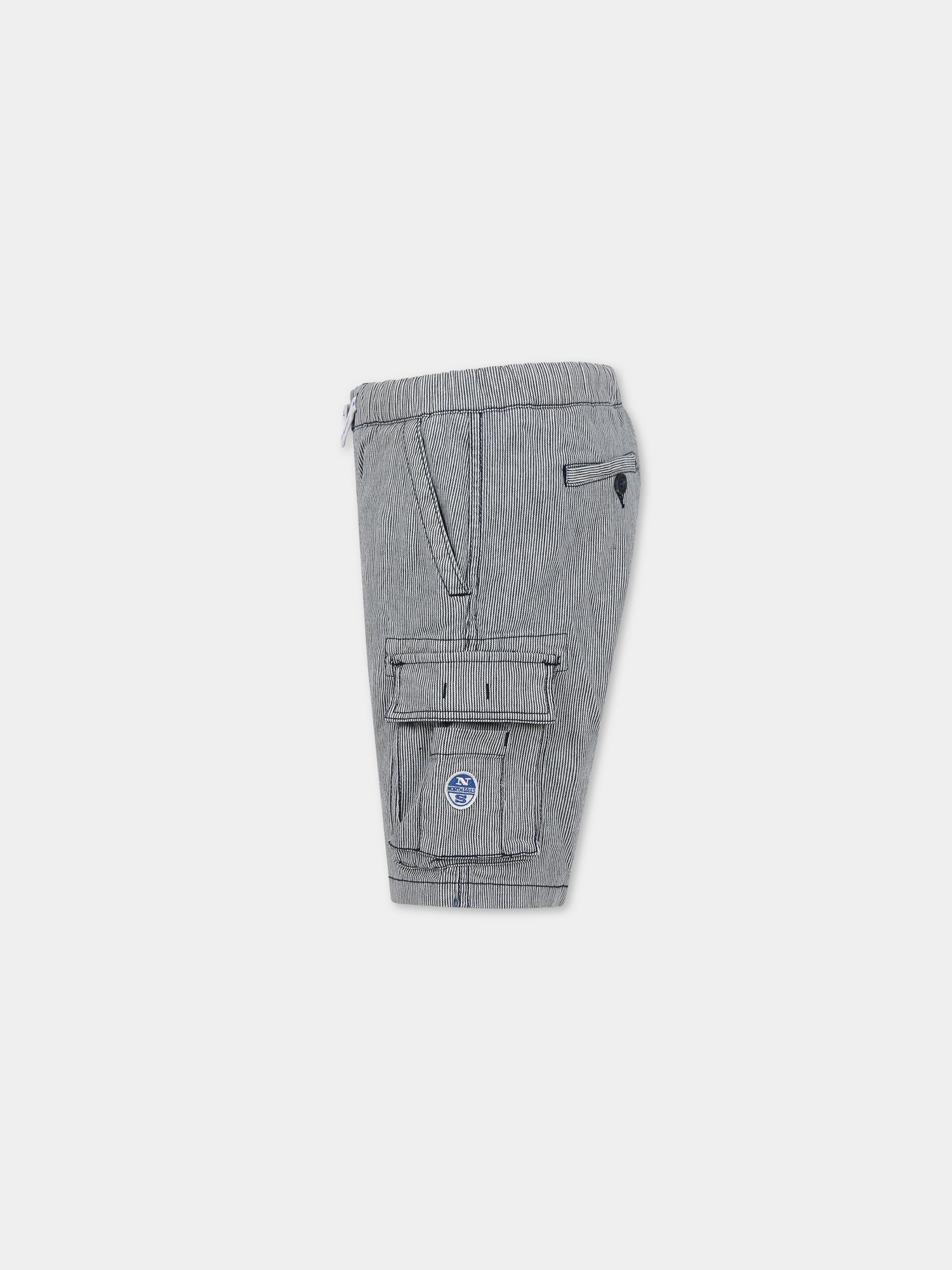 Shorts multicolor per bambino con logo,North Sails,775376 000 C001