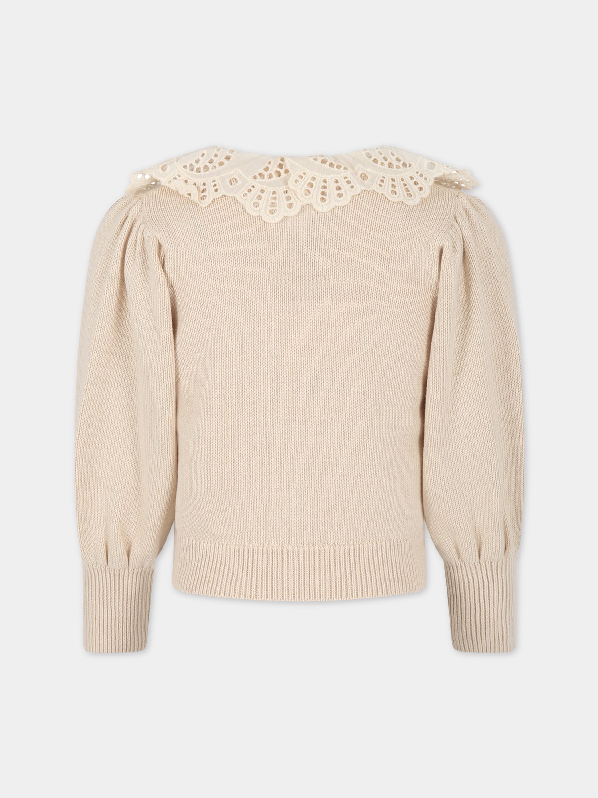 Cardigan avorio per bambina,The New Society,S23 K KN011 VENERA