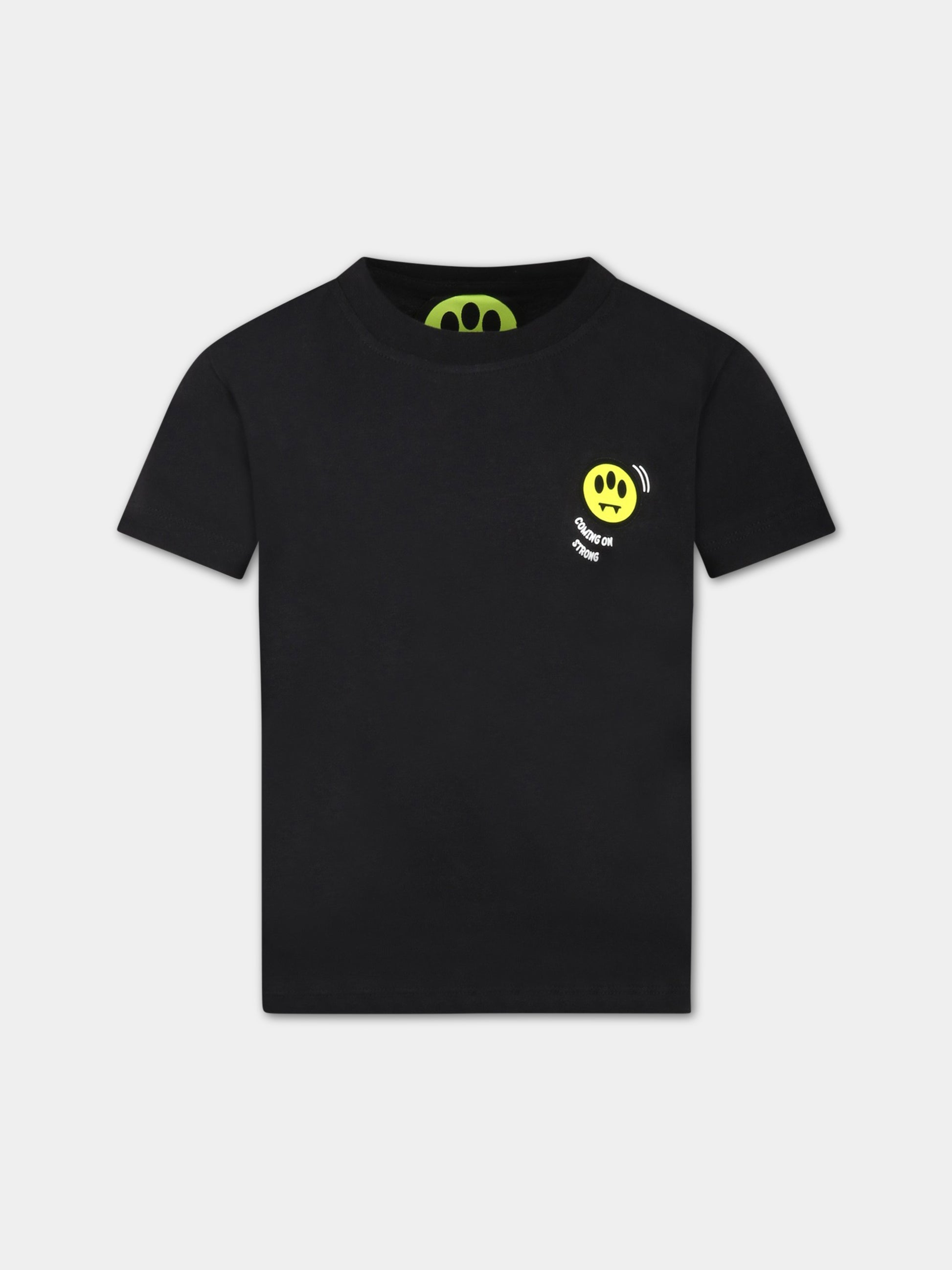 T-shirt nera per bambini con logo e orso,Barrow,033096 110