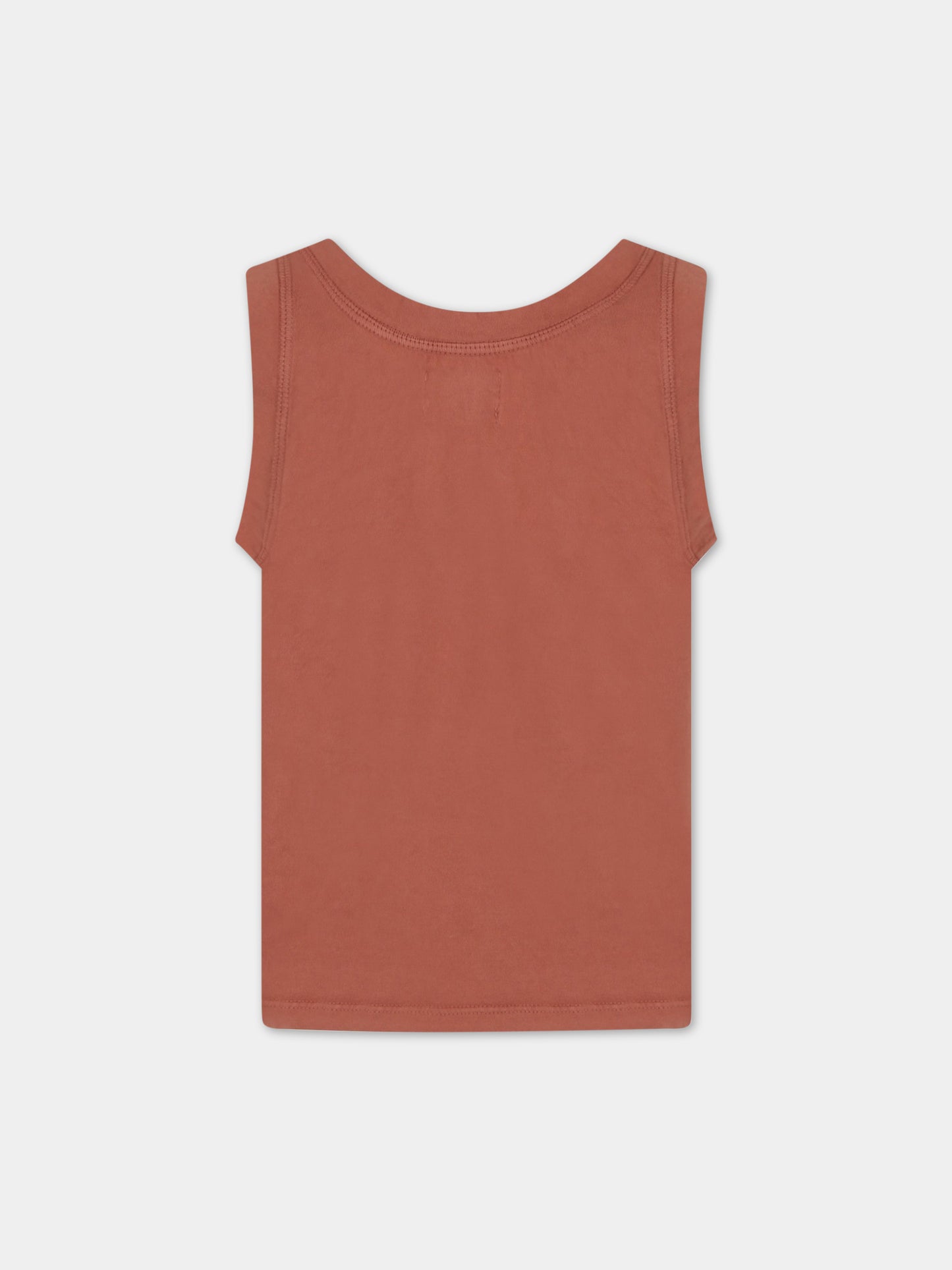 Canotta marrone per bambina con paguro e logo,Bobo Choses,123AC025