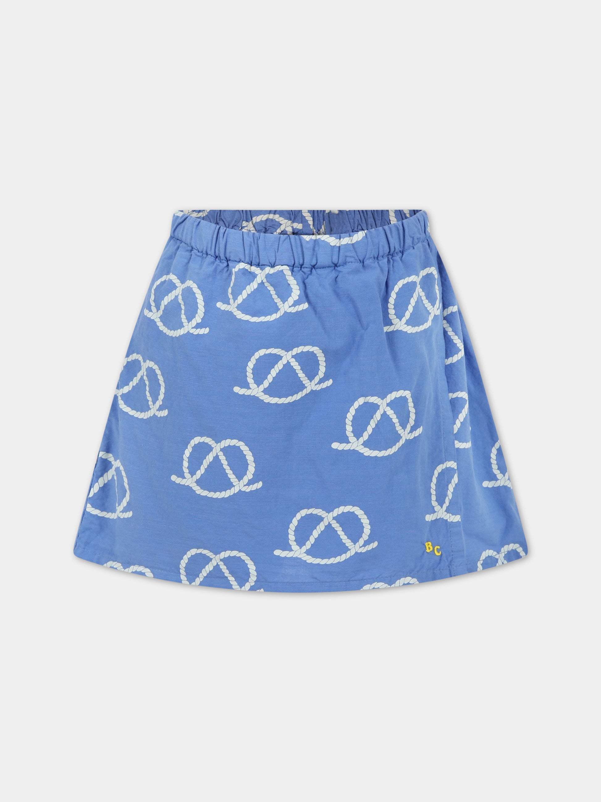 Shorts azzurro per bambina con logo,Bobo Choses,123AC076