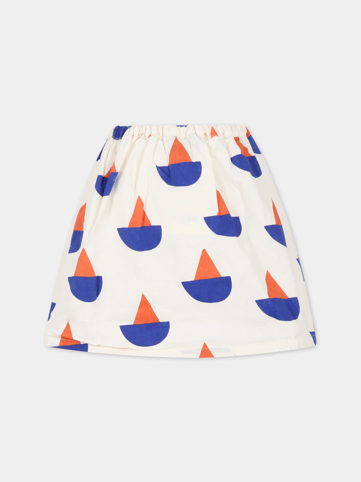 Gonna avorio per bambina con stampa  all-over e logo,Bobo Choses,123AC111