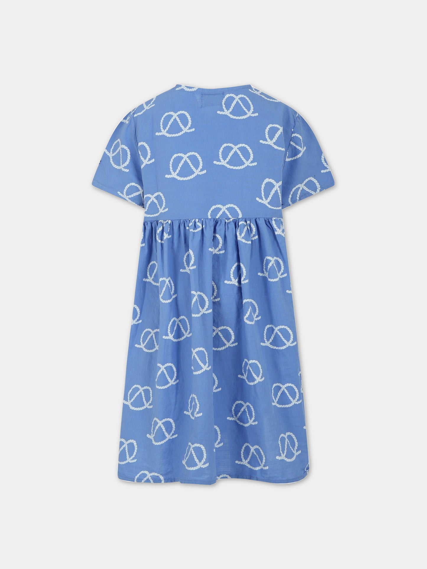 Vestito azzurro per bambina con logo,Bobo Choses,123AC130