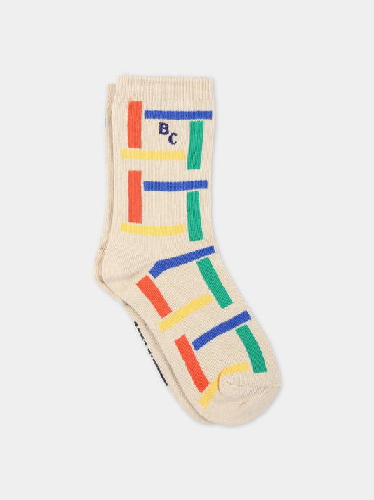 Calze multicolor per bambini con logo,Bobo Choses,123AI005