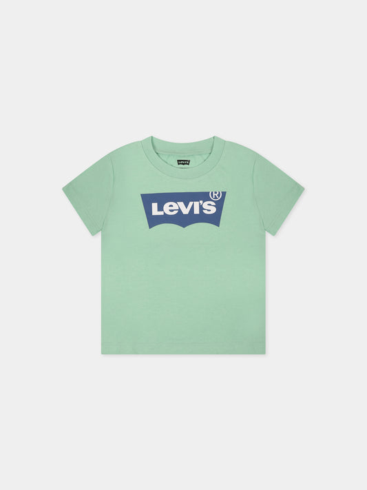 T-shirt verde per neonati con logo,Levi's Kids,LK6E8157 6E8157 ECV