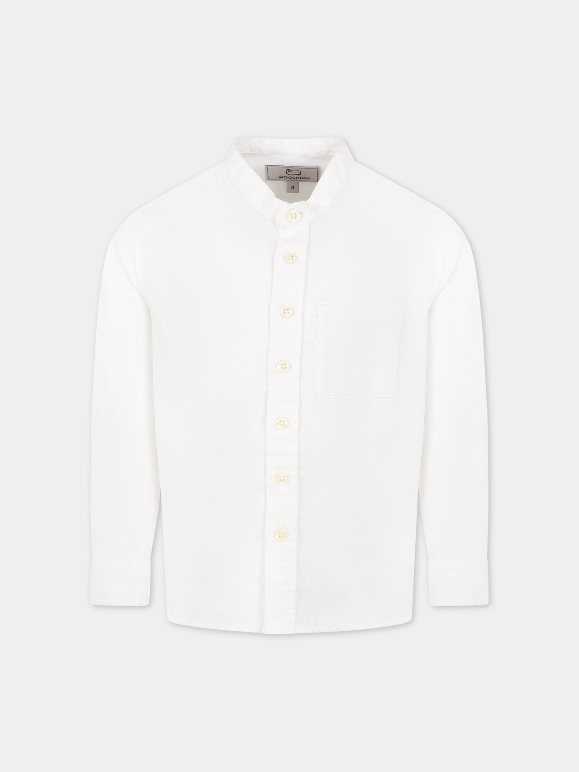 Camicia bianco per bambino con logo,Woolrich Kids,CFWKSI0059MRUT3377 8270