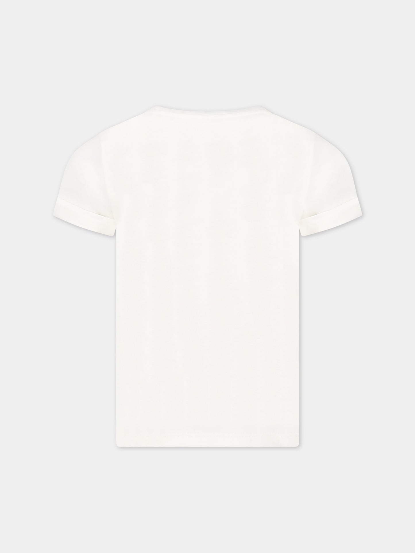 T-shirt bianca per bambina con ciliegie,Bonpoint,S03GTSK00105 102