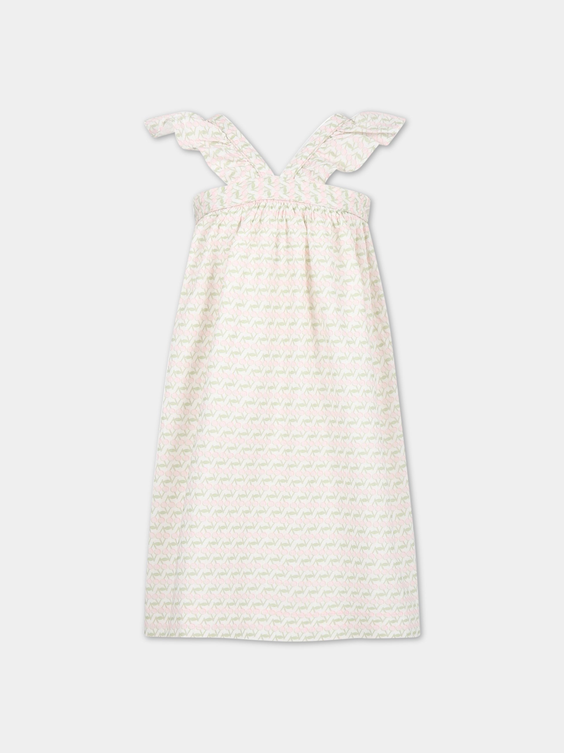 Vestito bianco per neonata con ciliegie,Bonpoint,S03GDRW00111 620