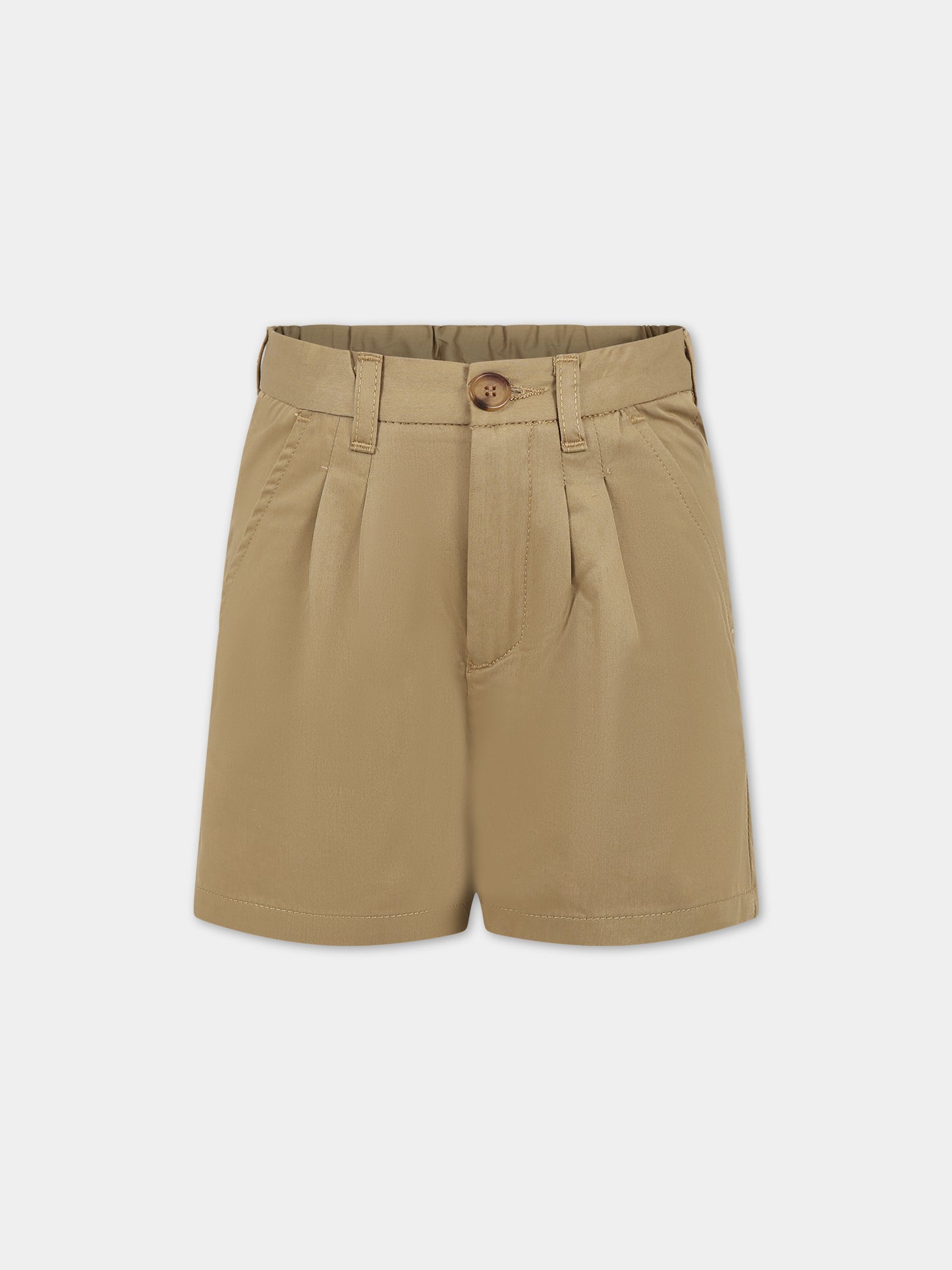 Shorts beige per bambino con logo,Bonpoint,S03BBEW00003 063
