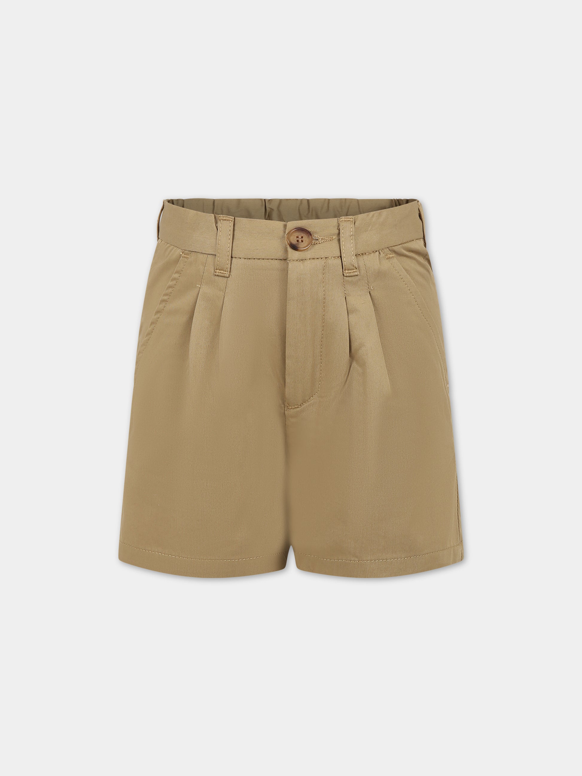 Shorts beige per bambino con logo,Bonpoint,S03BBEW00003 063