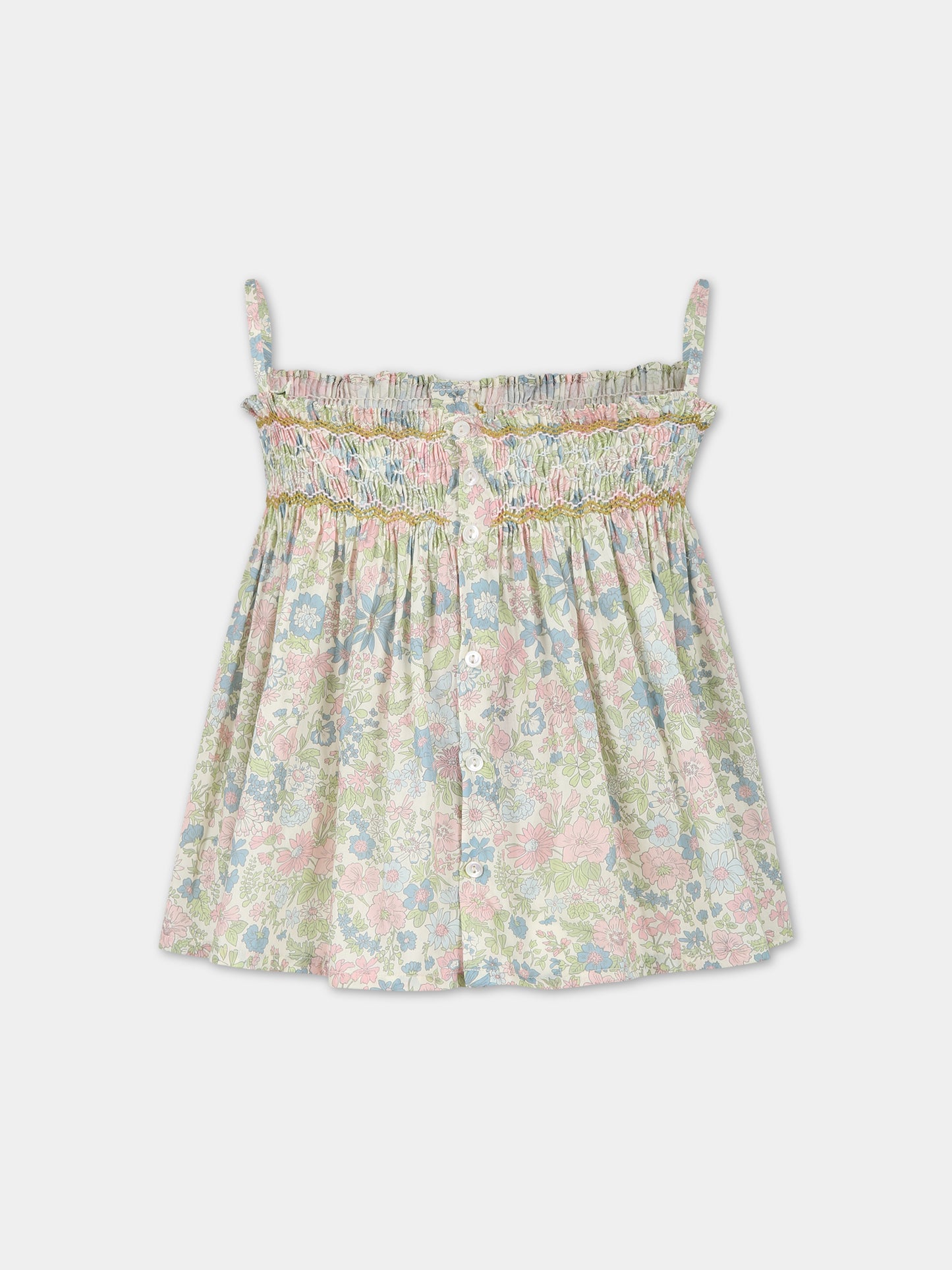 T-shirt multicolor per bambina con stampa fiori,Bonpoint,S03GBLW00102 520