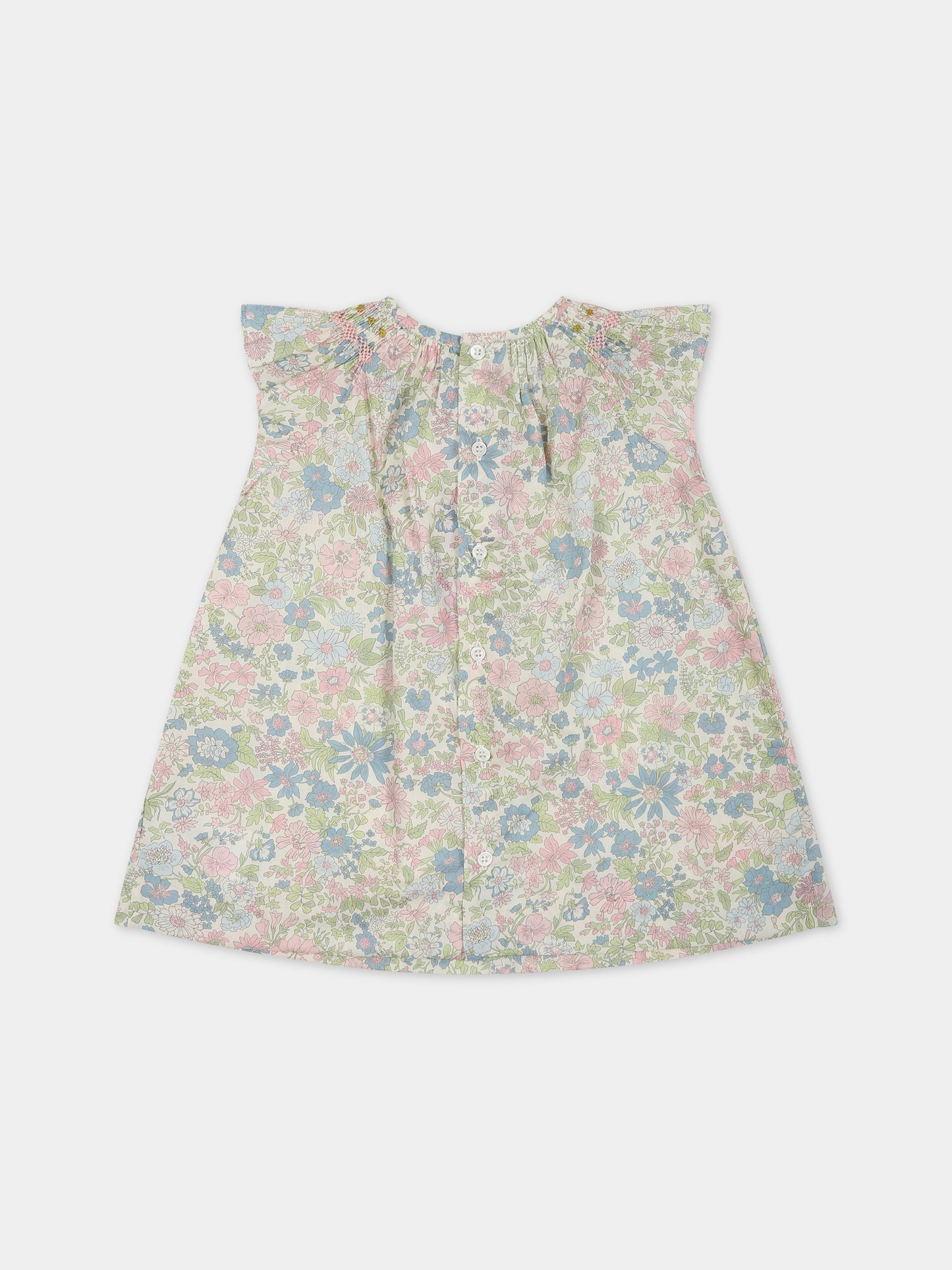 Vestito multicolor per neonata con stampa fiori,Bonpoint,S03XDRW00106 520
