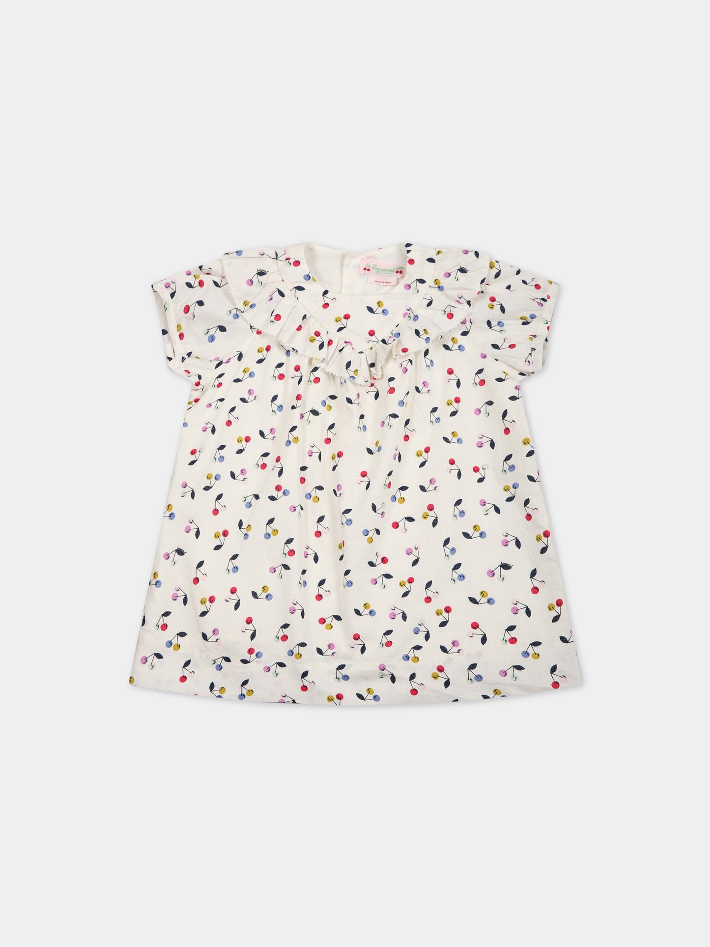 Vestiro avorio per neonata con ciliegie,Bonpoint,S03XDRW00111 680