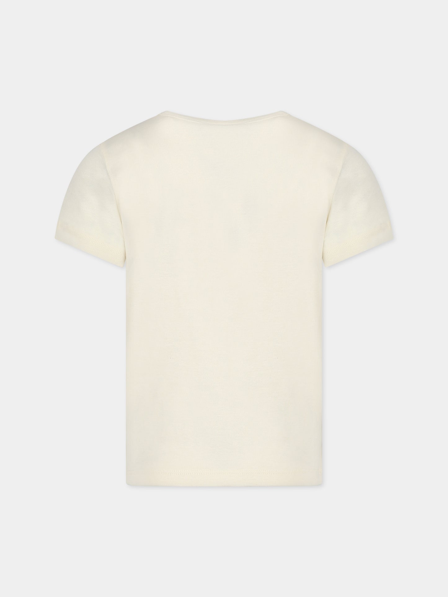 T-shirt avorio per bambini con stampa e scritta  Sun's up ,Mini Rodini,2322016111