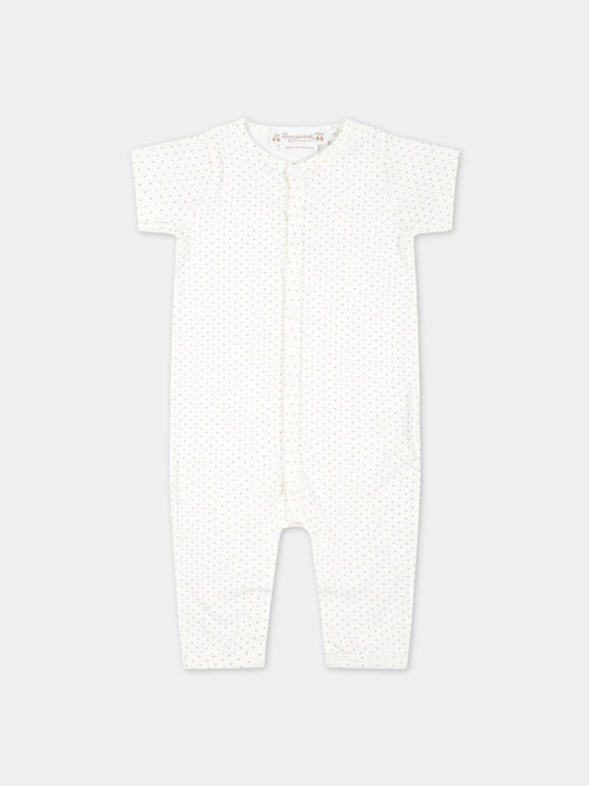 Tutina avorio per neonata con pois beige,Bonpoint,S03YOVK00050 766B