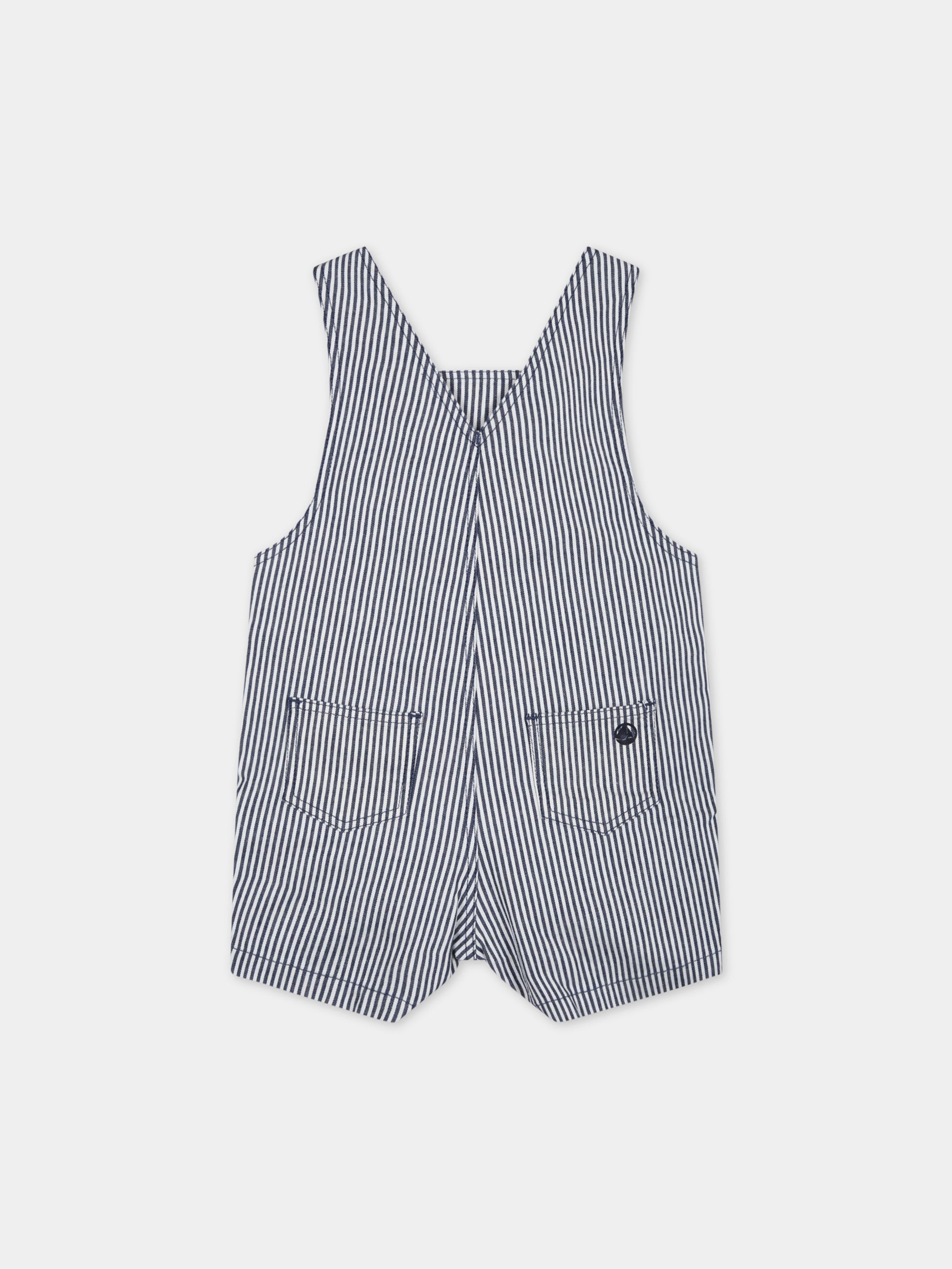 Salopette multicolor per neonato con logo,Petit Bateau,A06VJ MEDIEVAL/MARSHMALLOW