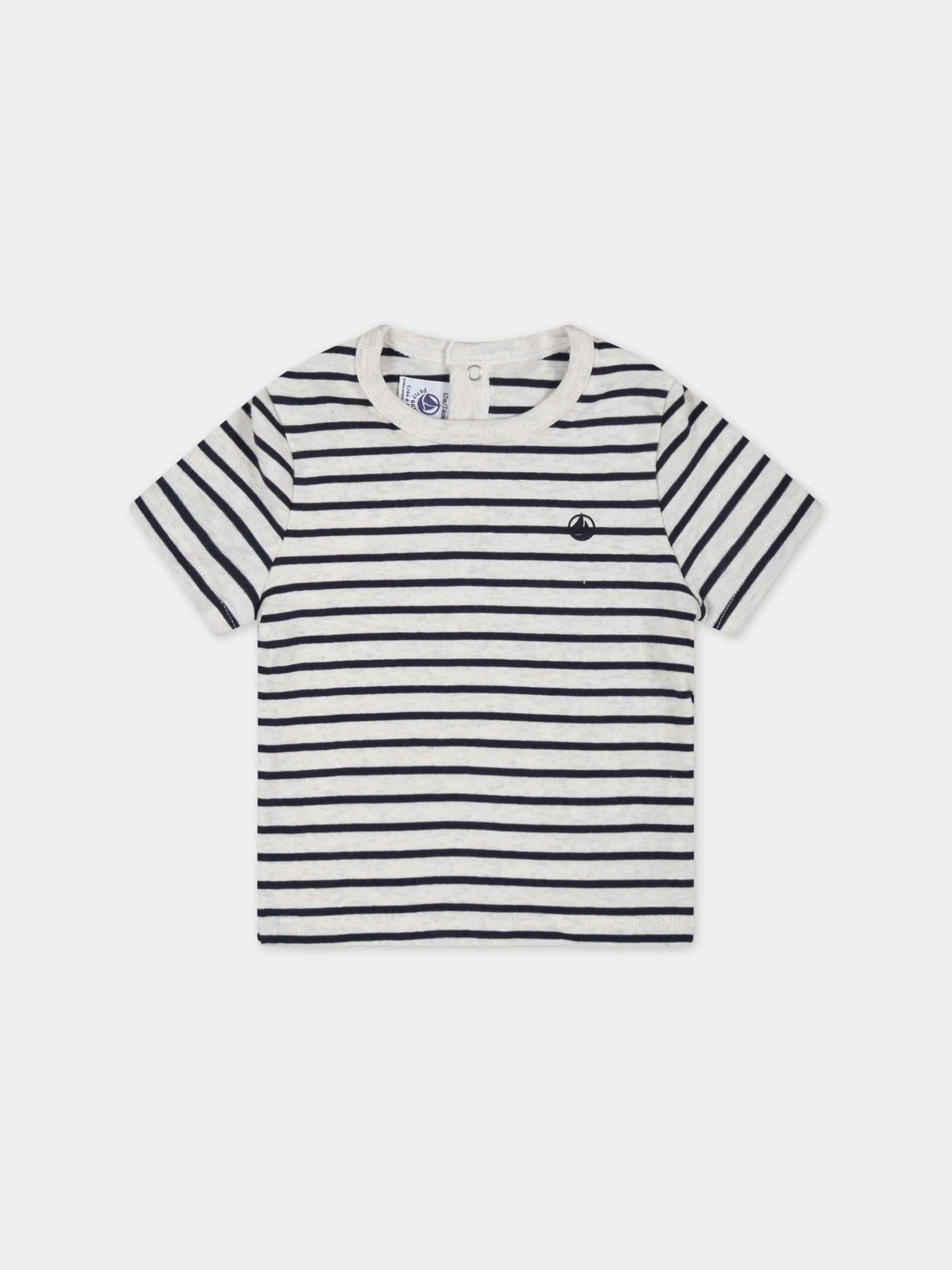 T-shirt multicolor per neonato con logo,Petit Bateau,A076X MONTELIMAR/PEPS