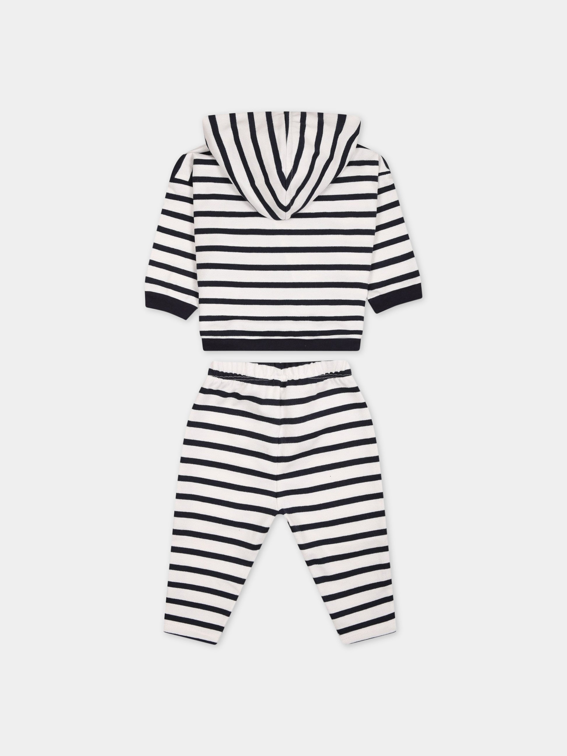 Completo multicolor per neonato con logo,Petit Bateau,A077U MARSHMALLOW/SMOKING