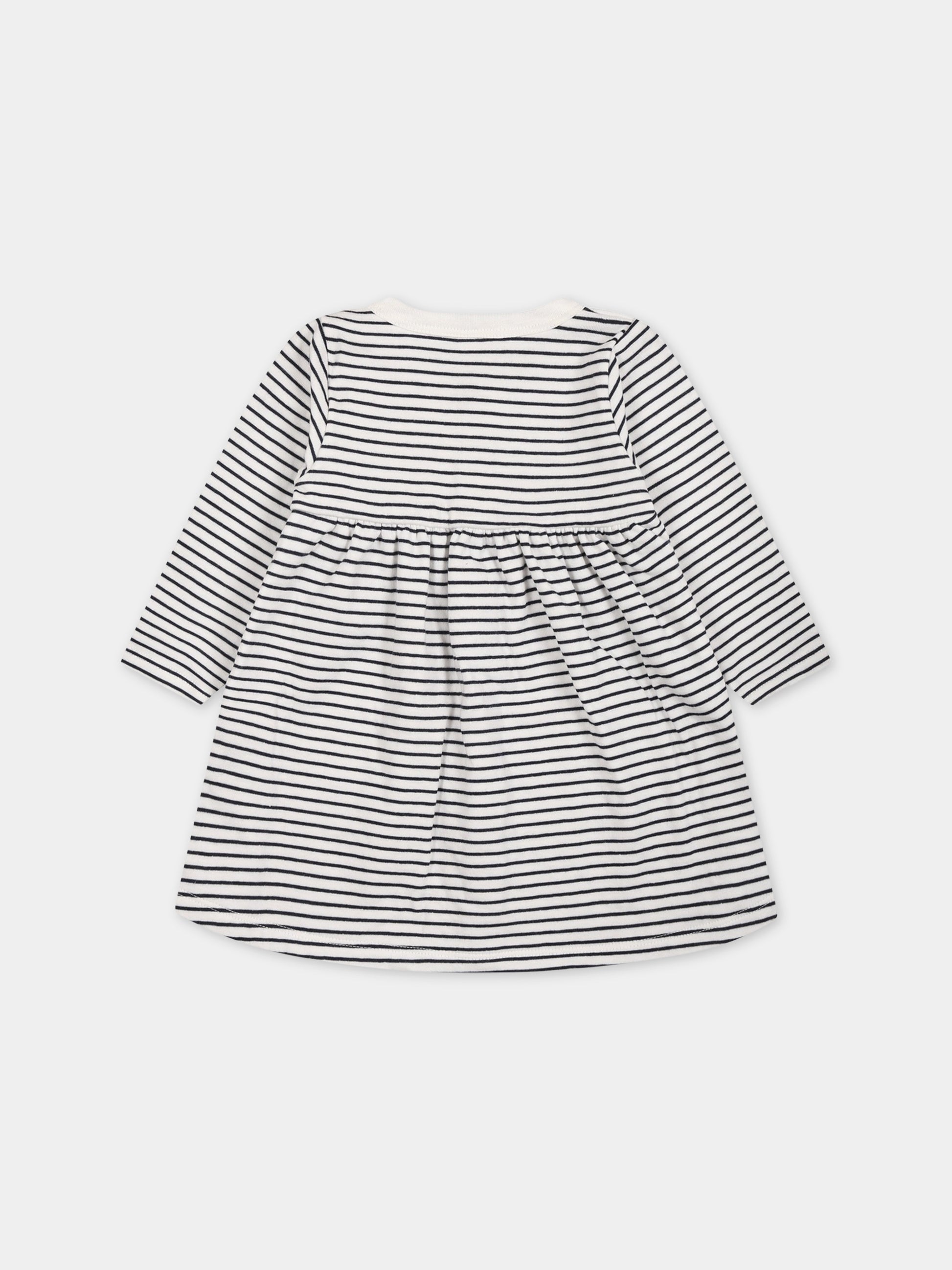 Completo multicolor per neonata con cuore,Petit Bateau,A06XN MARSHMALLOW/SMOKING